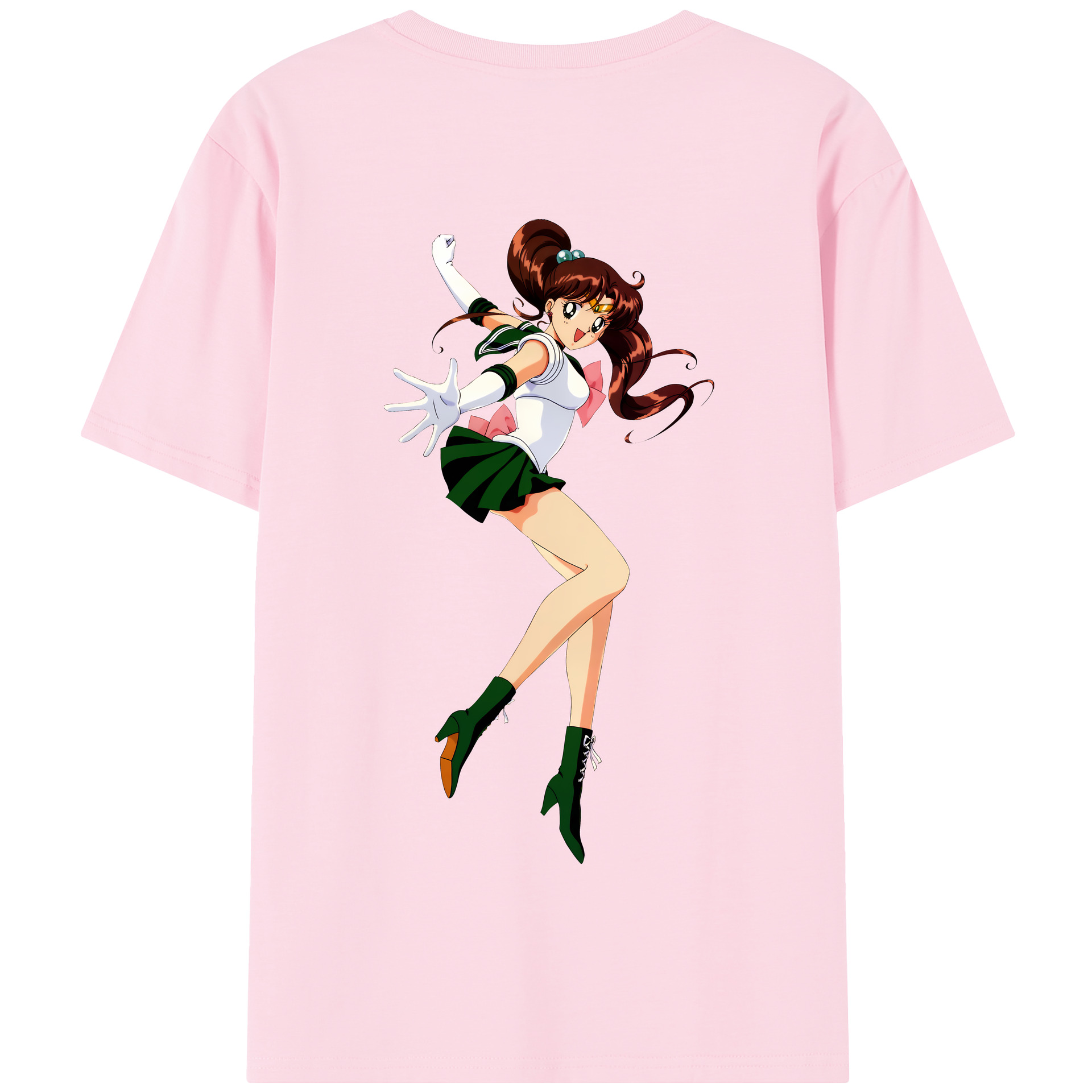 （画像用） 美少女戦士セーラームーン 木野 まこと きの まこと Sailor Moon Kino Makoto （セーラージュピター；Sailor Jupiter） 綿100％半袖Tシャツ（背面プリント）