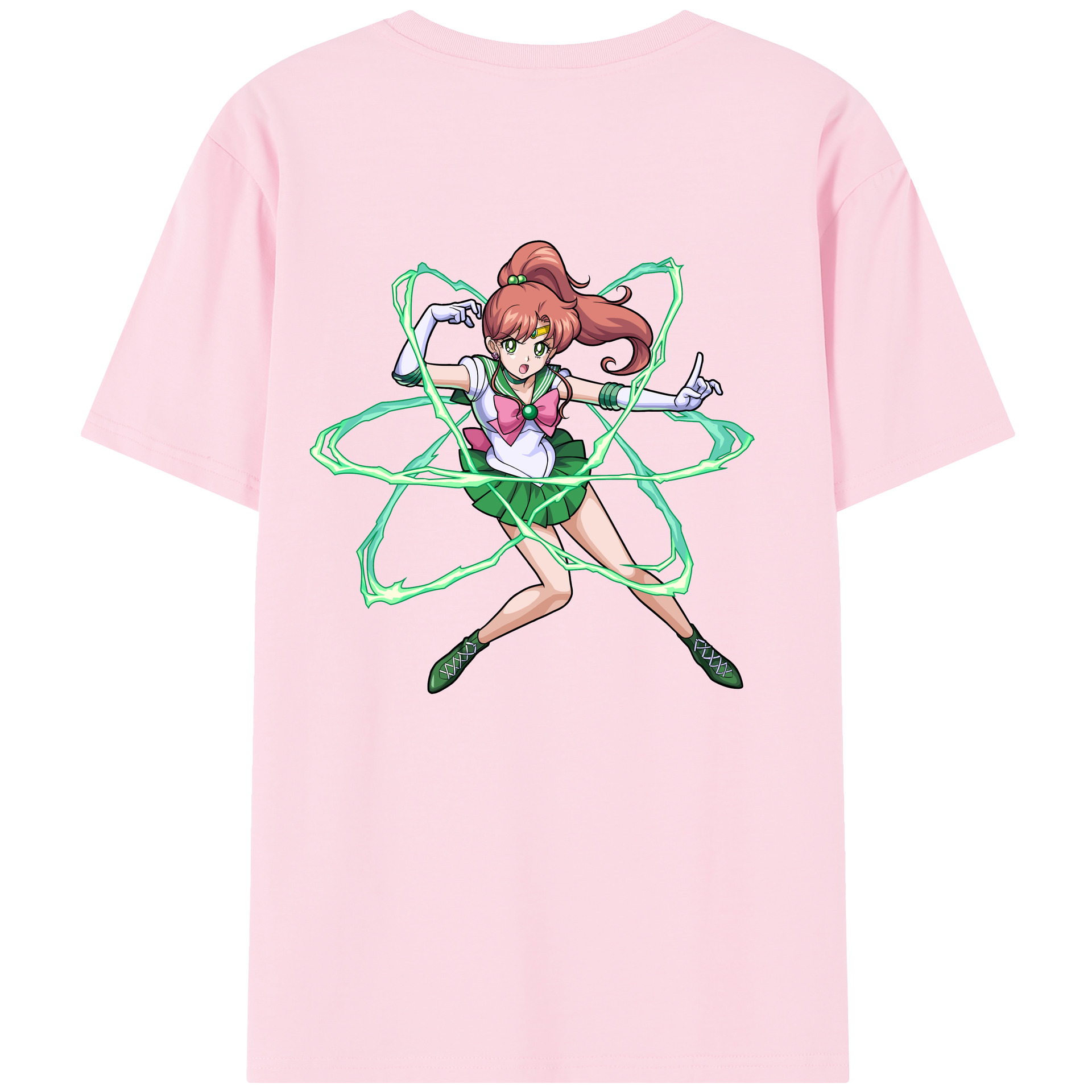 （画像用） 美少女戦士セーラームーン 木野 まこと きの まこと Sailor Moon Kino Makoto （セーラージュピター；Sailor Jupiter） 綿100％半袖Tシャツ（背面プリント）