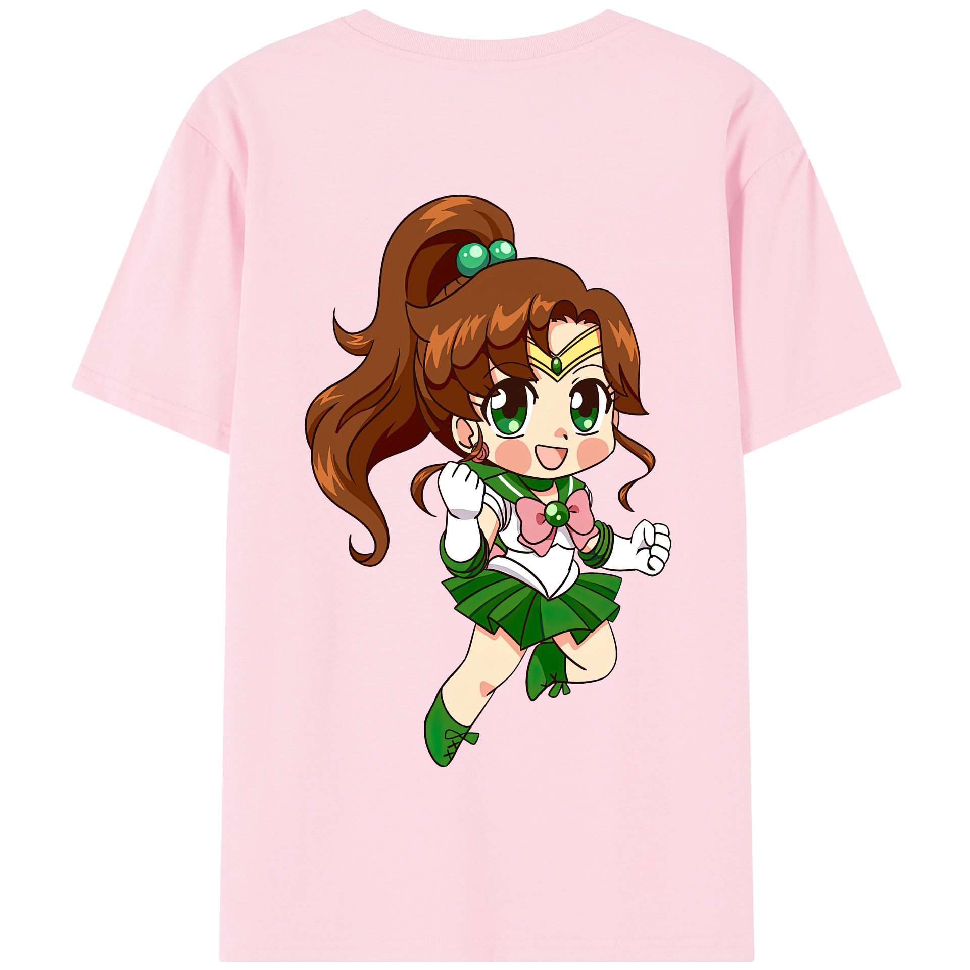 （画像用） 美少女戦士セーラームーン 木野 まこと きの まこと Sailor Moon Kino Makoto （セーラージュピター；Sailor Jupiter） 綿100％半袖Tシャツ（背面プリント）
