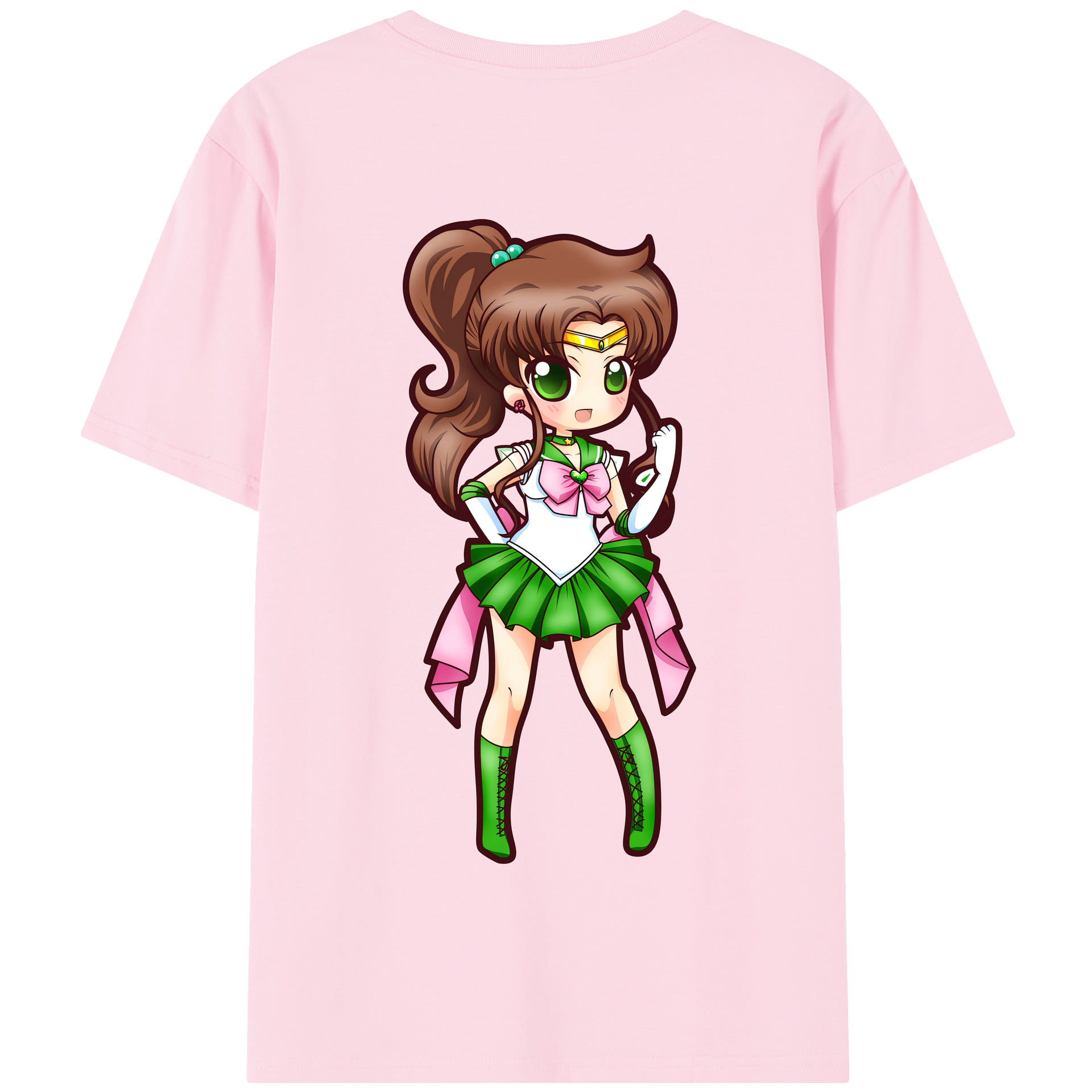 （画像用） 美少女戦士セーラームーン 木野 まこと きの まこと Sailor Moon Kino Makoto （セーラージュピター；Sailor Jupiter） 綿100％半袖Tシャツ（背面プリント）