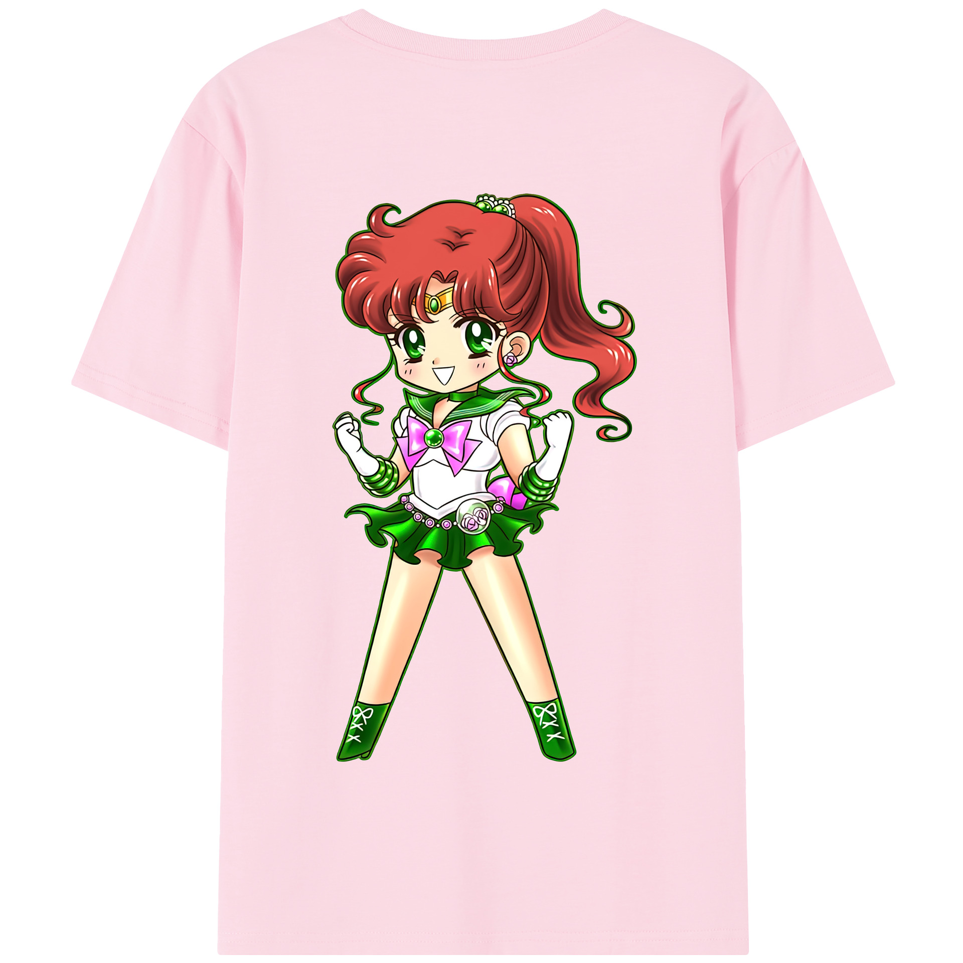 （画像用） 美少女戦士セーラームーン 木野 まこと きの まこと Sailor Moon Kino Makoto （セーラージュピター；Sailor Jupiter） 綿100％半袖Tシャツ（背面プリント）