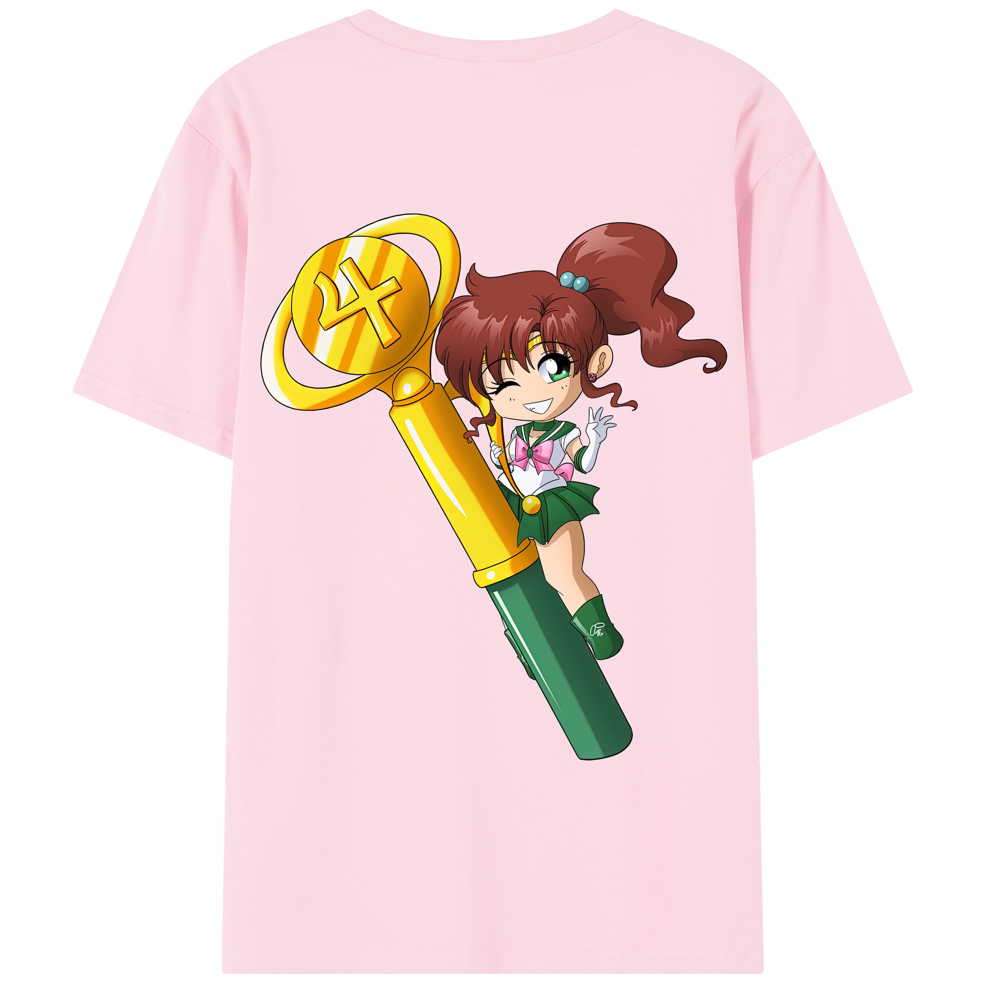 （画像用） 美少女戦士セーラームーン 木野 まこと きの まこと Sailor Moon Kino Makoto （セーラージュピター；Sailor Jupiter） 綿100％半袖Tシャツ（背面プリント）