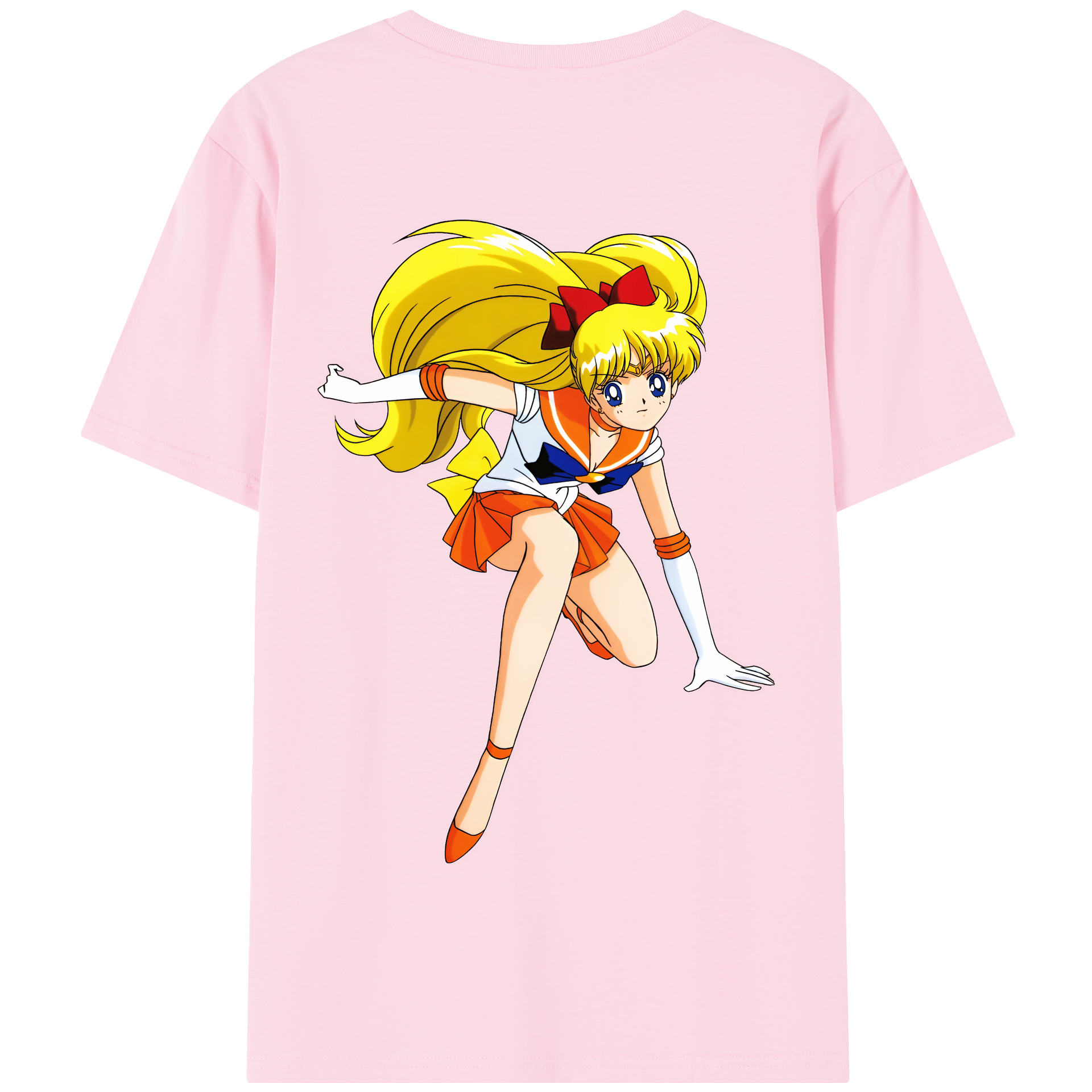 （画像用） 美少女戦士セーラームーン 愛野 美奈子 あいの みなこ Sailor Moon Aino Minako 綿100％半袖Tシャツ（背面プリント）