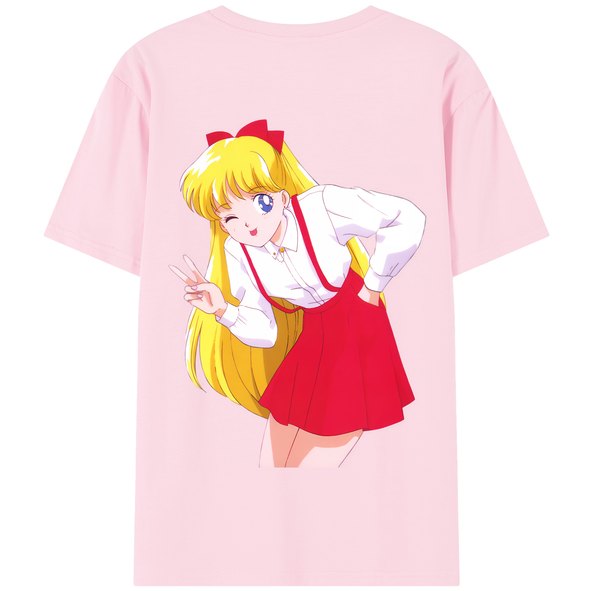 （画像用） 美少女戦士セーラームーン 愛野 美奈子 あいの みなこ Sailor Moon Aino Minako 綿100％半袖Tシャツ（背面プリント）