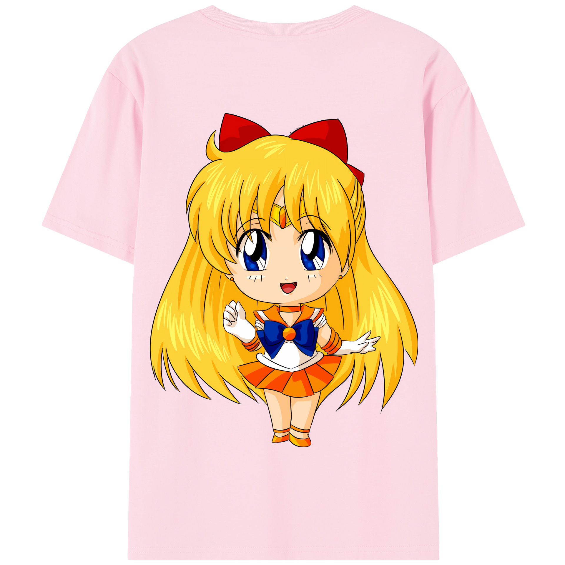 （画像用） 美少女戦士セーラームーン 愛野 美奈子 あいの みなこ Sailor Moon Aino Minako 綿100％半袖Tシャツ（背面プリント）