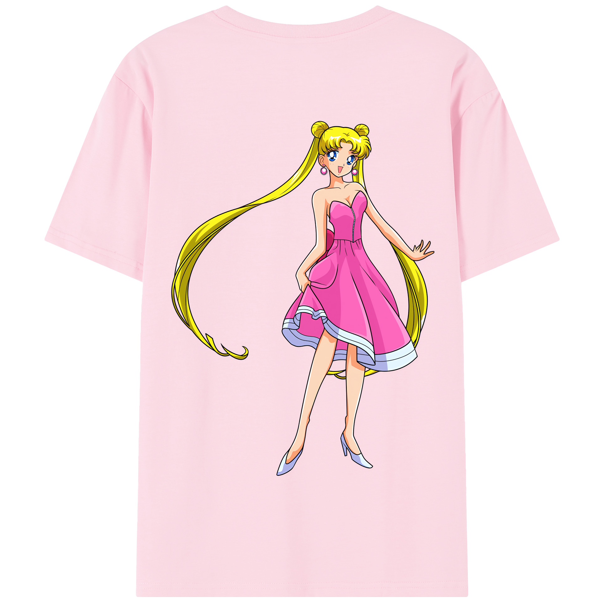 （画像用） 美少女戦士セーラームーン 愛野 美奈子 あいの みなこ Sailor Moon Aino Minako 綿100％半袖Tシャツ（背面プリント）