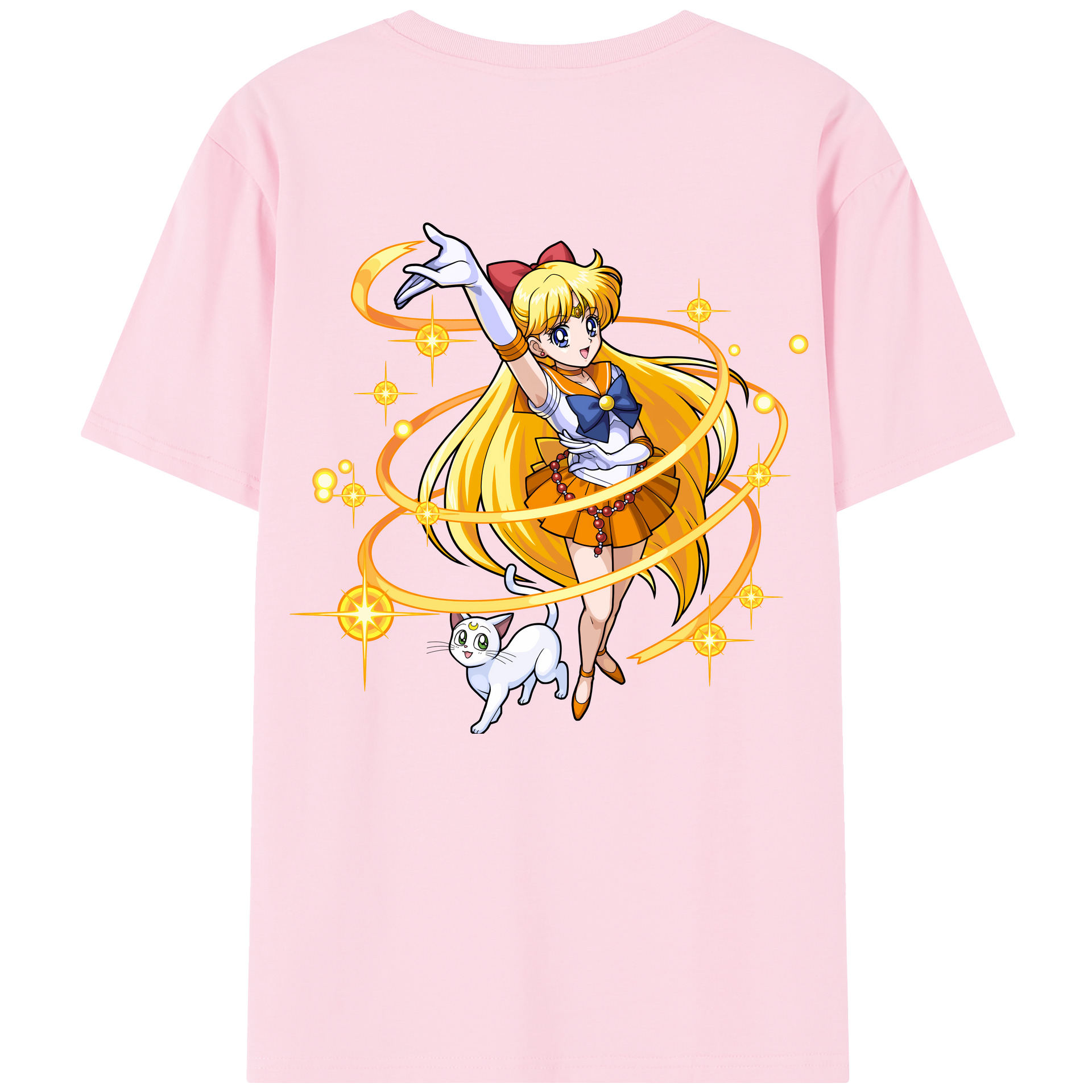 （画像用） 美少女戦士セーラームーン 愛野 美奈子 あいの みなこ Sailor Moon Aino Minako 綿100％半袖Tシャツ（背面プリント）
