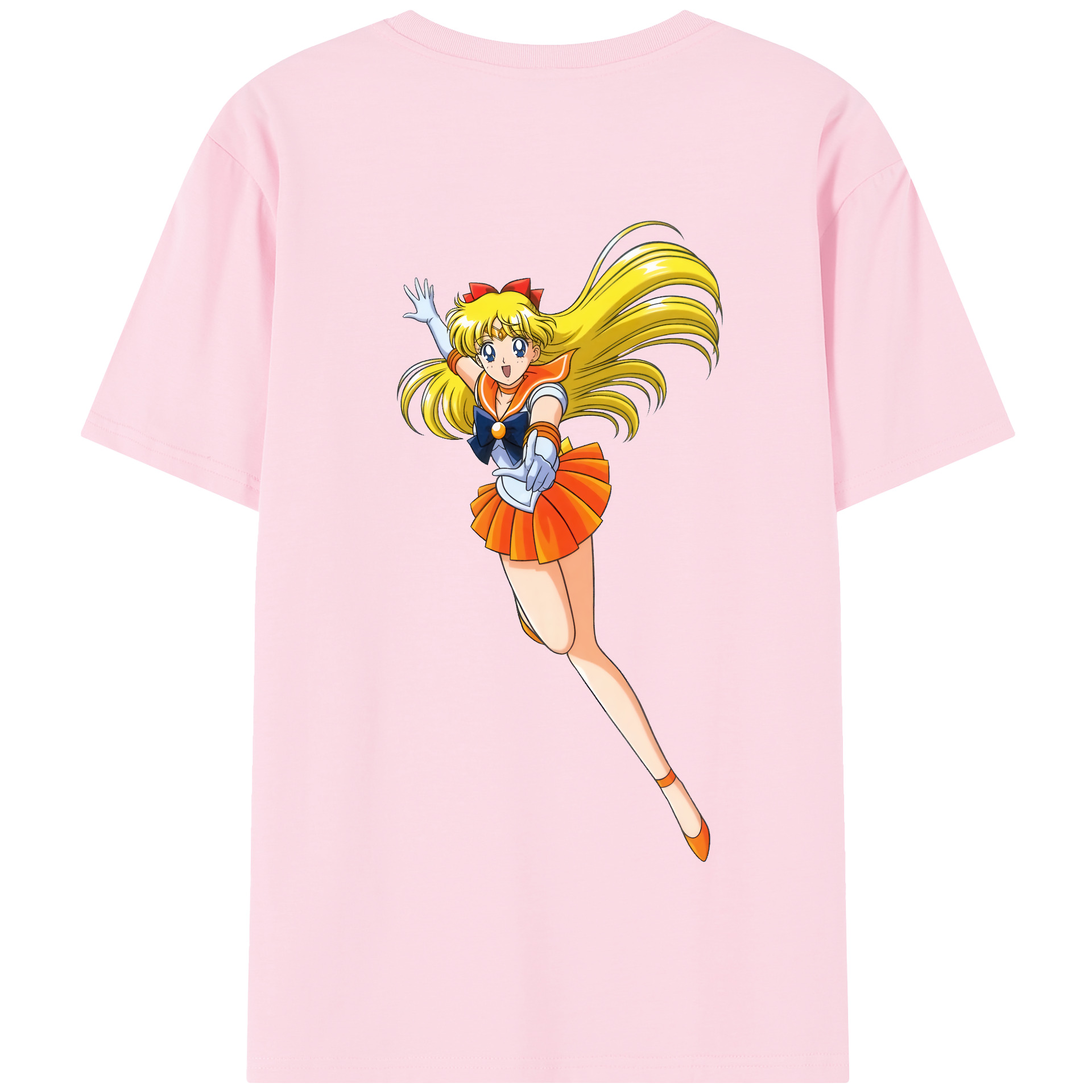 （画像用） 美少女戦士セーラームーン 愛野 美奈子 あいの みなこ Sailor Moon Aino Minako 綿100％半袖Tシャツ（背面プリント）