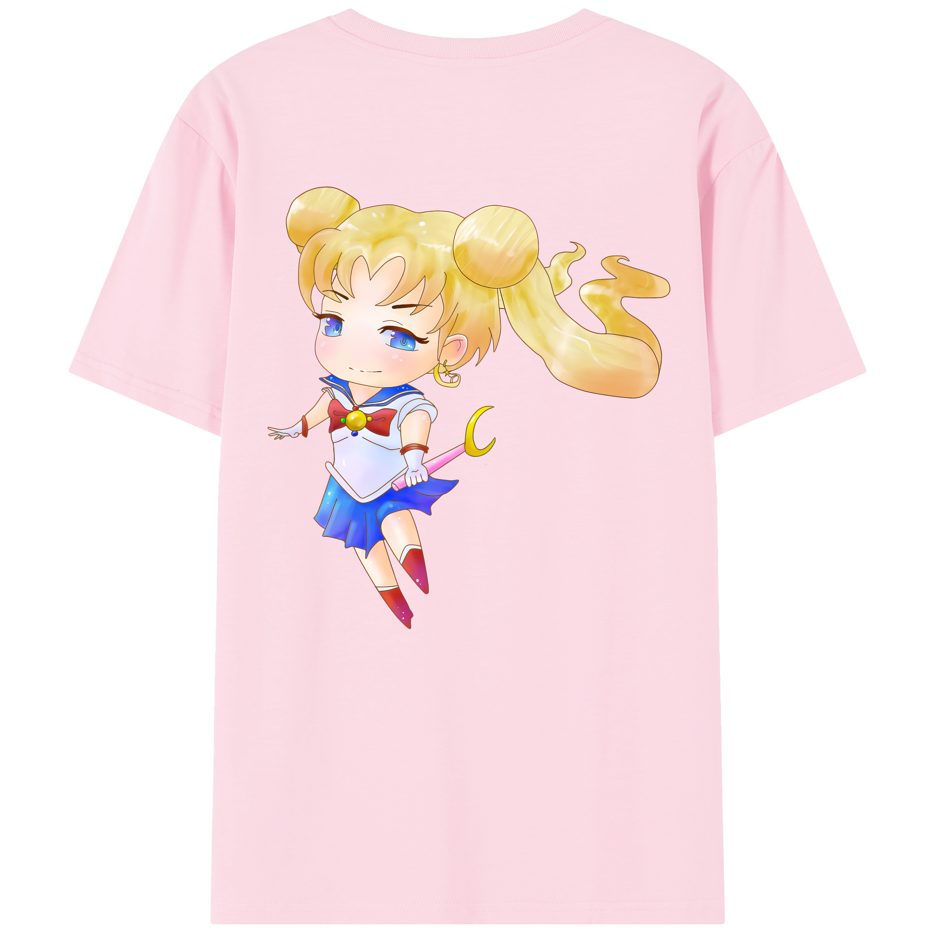 （画像用） 美少女戦士セーラームーン 愛野 美奈子 あいの みなこ Sailor Moon Aino Minako 綿100％半袖Tシャツ（背面プリント）