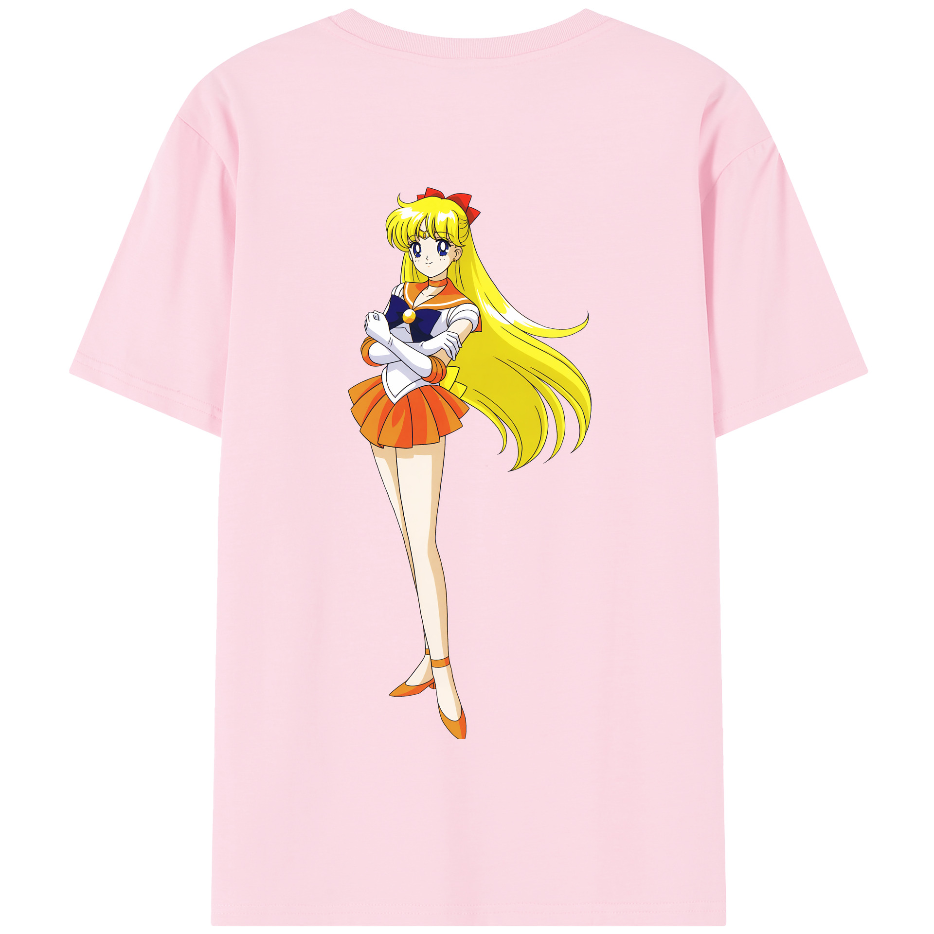 （画像用） 美少女戦士セーラームーン 愛野 美奈子 あいの みなこ Sailor Moon Aino Minako 綿100％半袖Tシャツ（背面プリント）