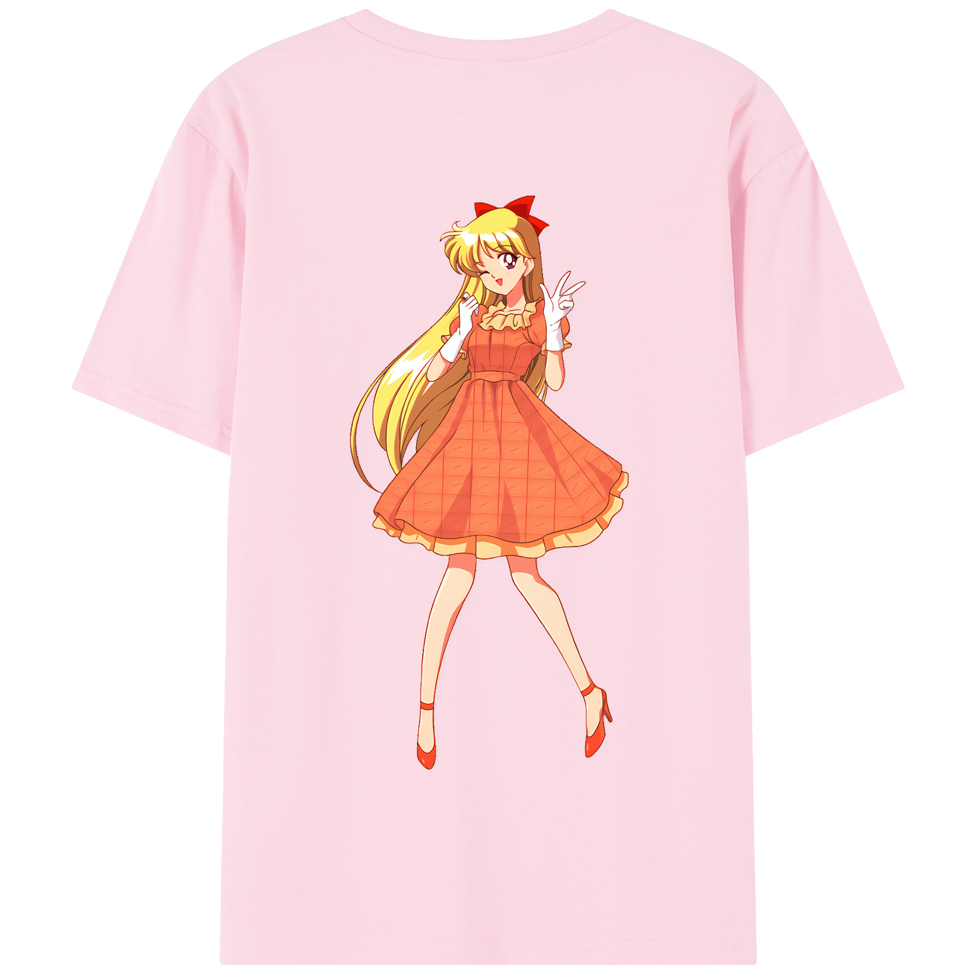 （画像用） 美少女戦士セーラームーン 愛野 美奈子 あいの みなこ Sailor Moon Aino Minako 綿100％半袖Tシャツ（背面プリント）