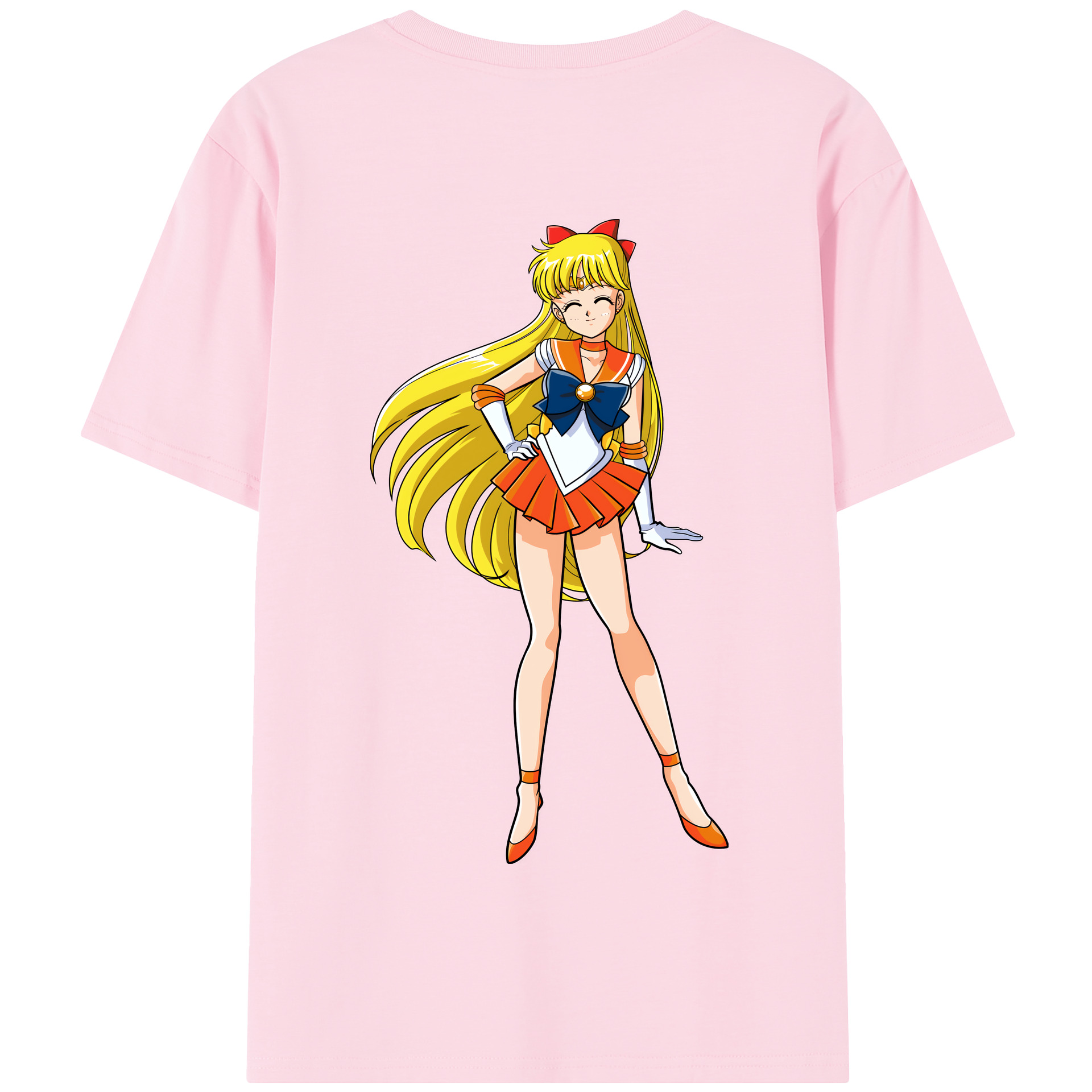 （画像用） 美少女戦士セーラームーン 愛野 美奈子 あいの みなこ Sailor Moon Aino Minako 綿100％半袖Tシャツ（背面プリント）