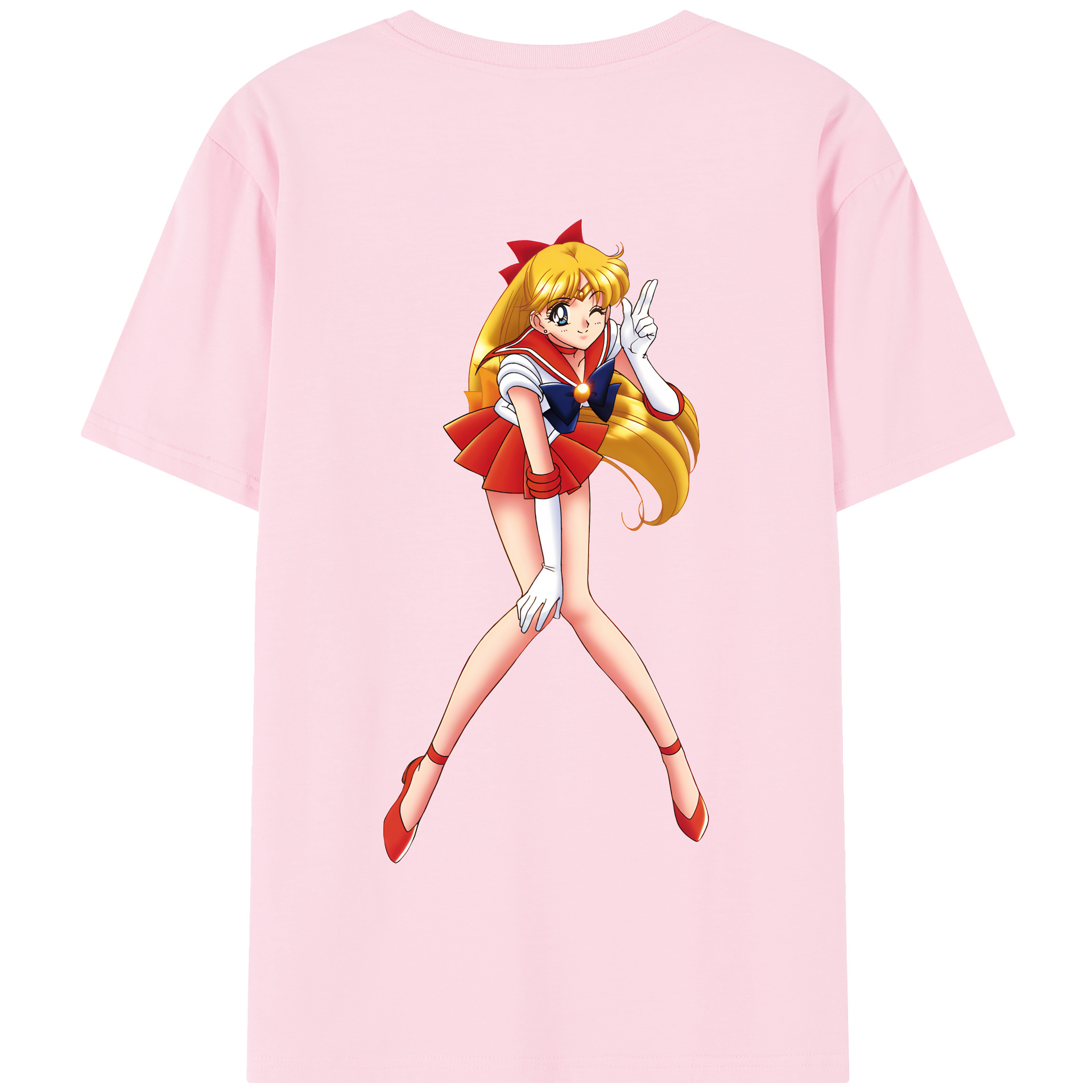 （画像用） 美少女戦士セーラームーン 愛野 美奈子 あいの みなこ Sailor Moon Aino Minako 綿100％半袖Tシャツ（背面プリント）