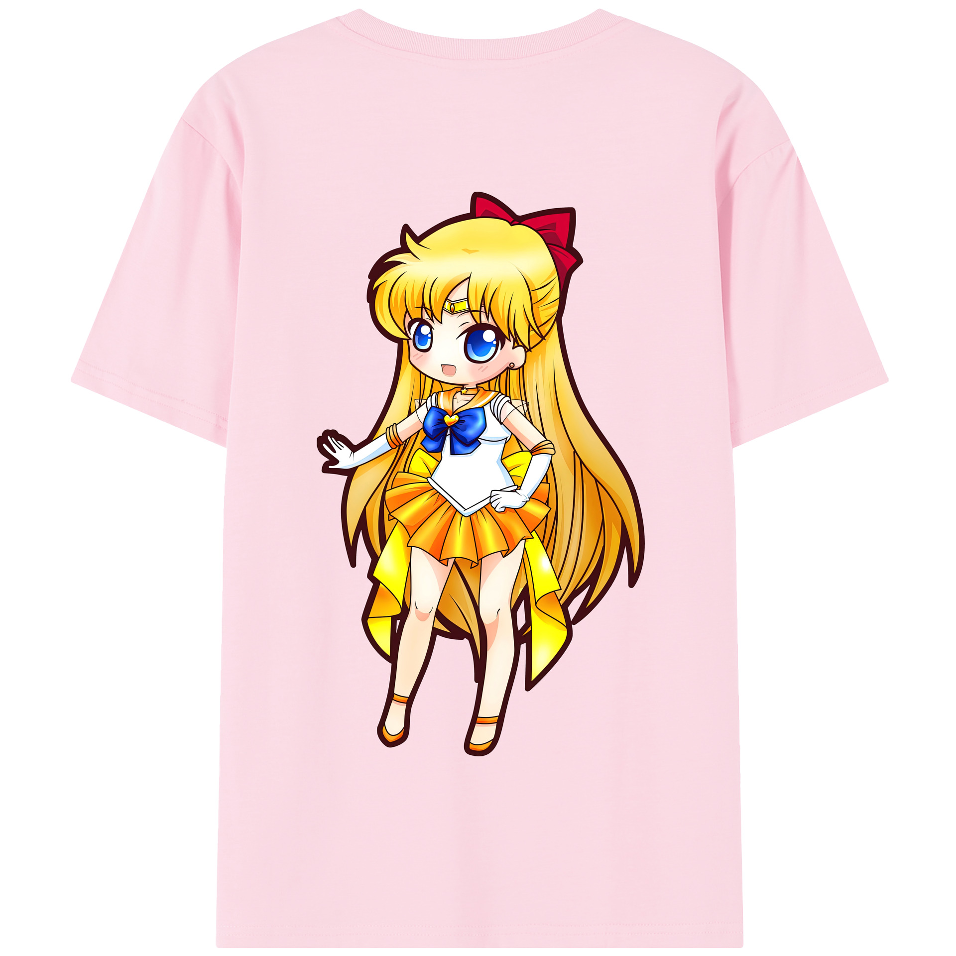 （画像用） 美少女戦士セーラームーン 愛野 美奈子 あいの みなこ Sailor Moon Aino Minako 綿100％半袖Tシャツ（背面プリント）