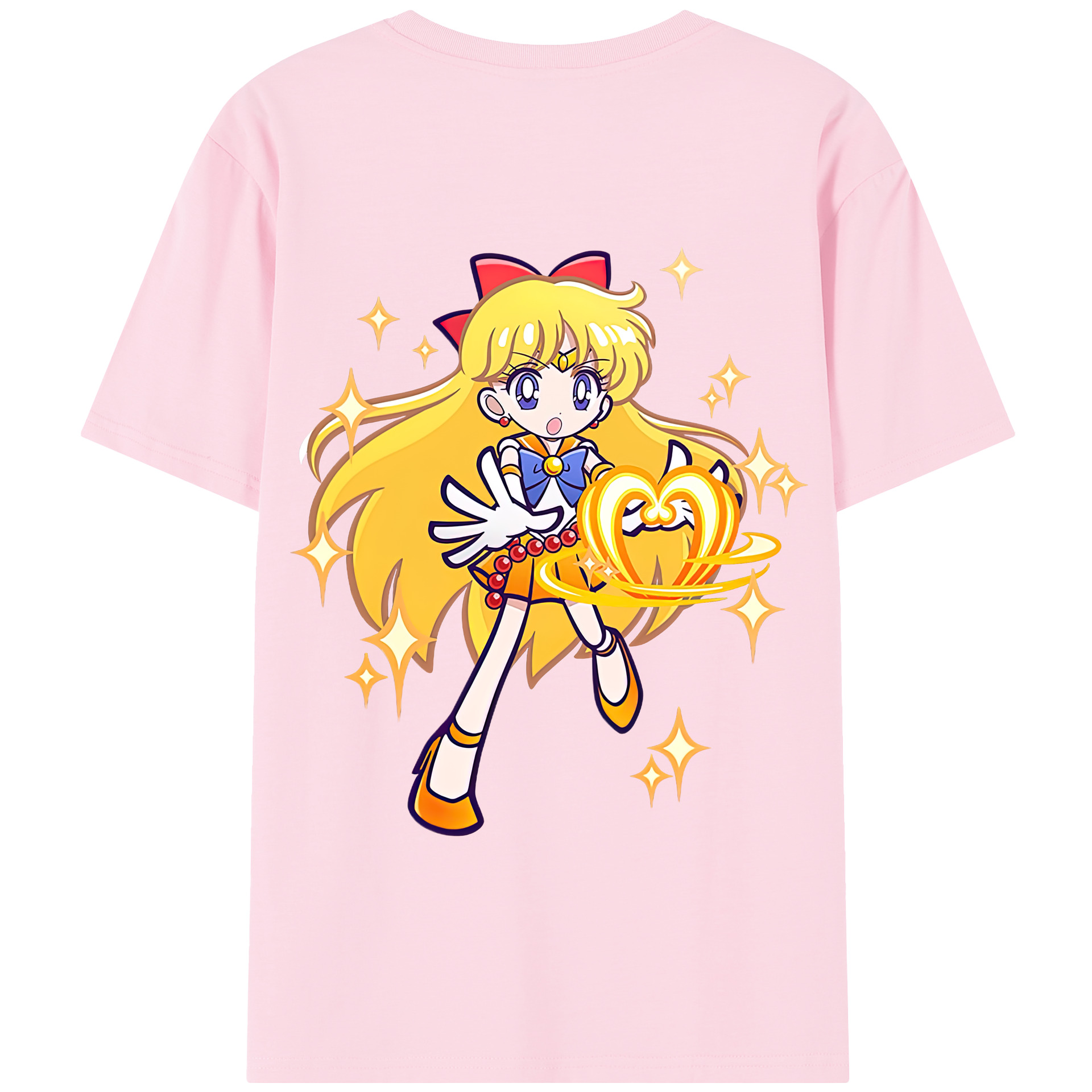 （画像用） 美少女戦士セーラームーン 愛野 美奈子 あいの みなこ Sailor Moon Aino Minako 綿100％半袖Tシャツ（背面プリント）