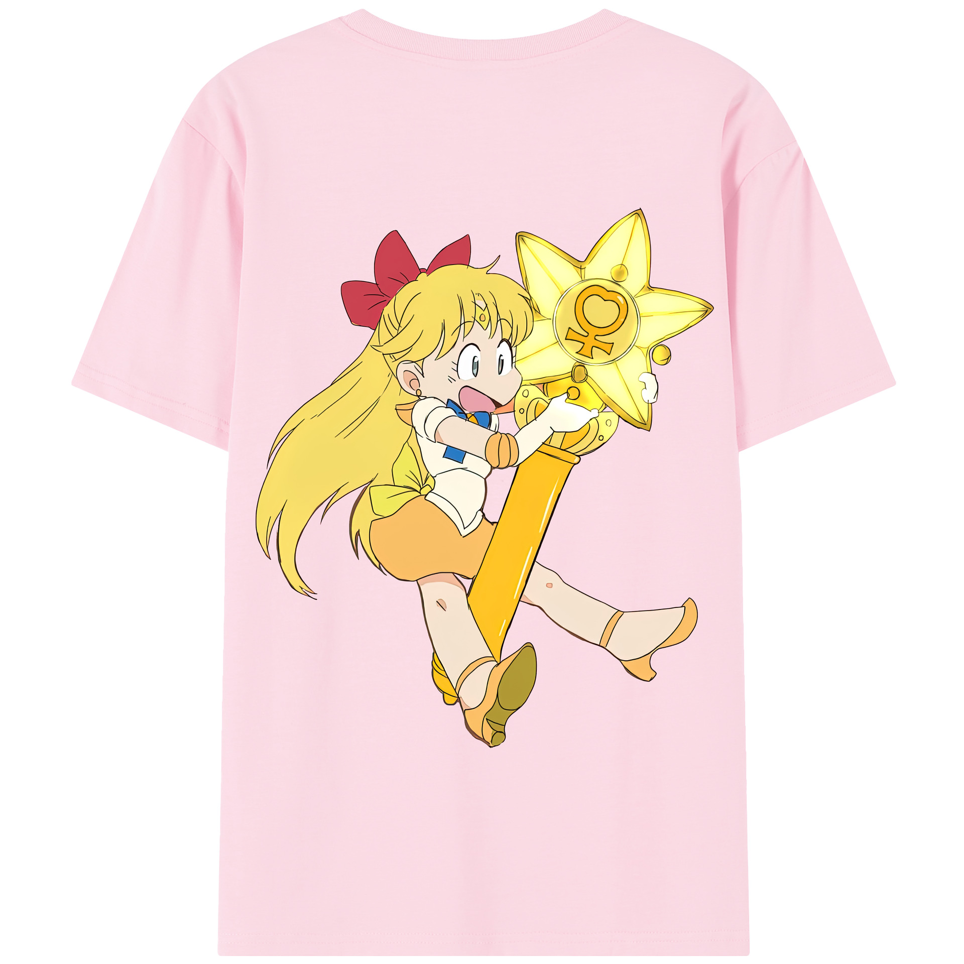 （画像用） 美少女戦士セーラームーン 愛野 美奈子 あいの みなこ Sailor Moon Aino Minako 綿100％半袖Tシャツ（背面プリント）
