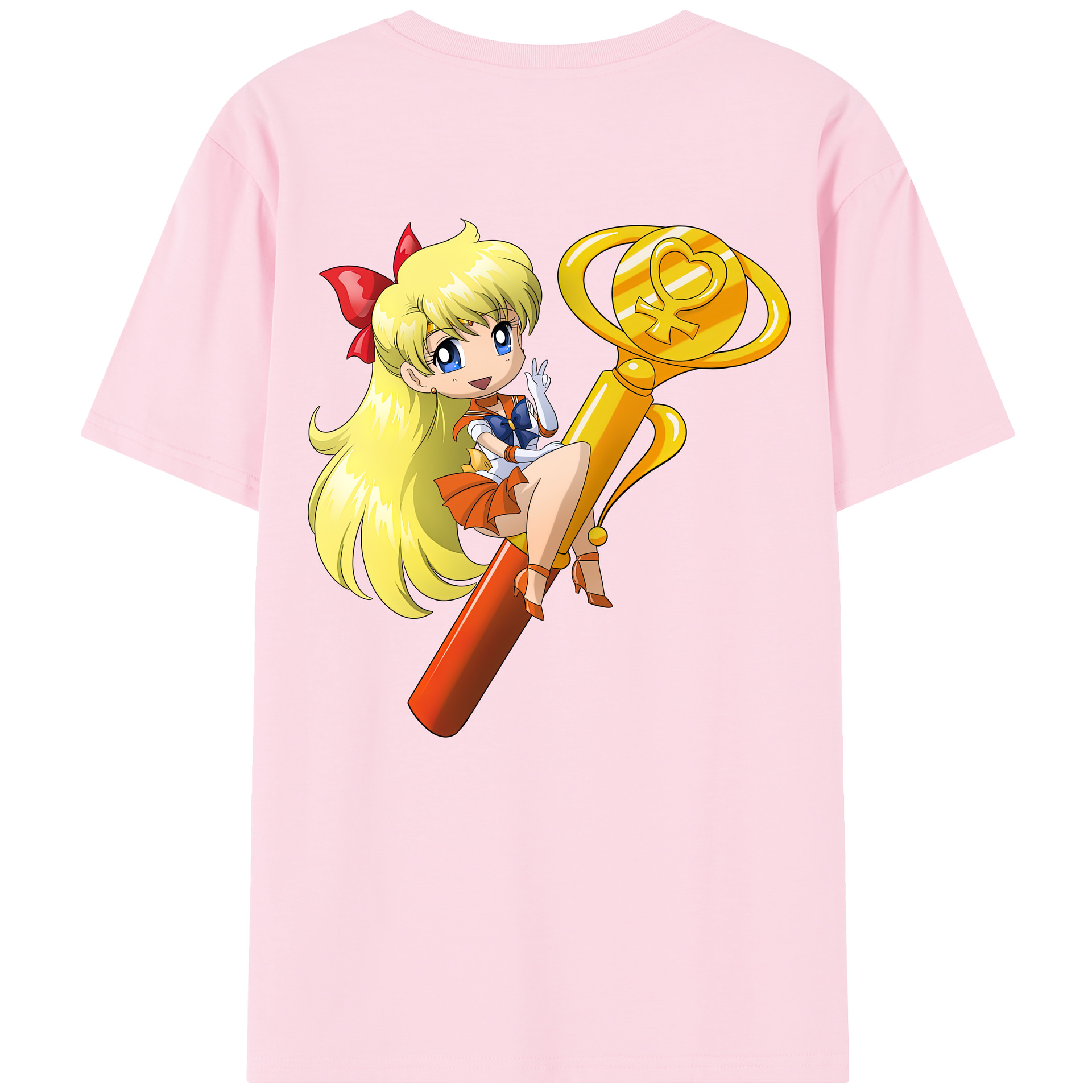 （画像用） 美少女戦士セーラームーン 愛野 美奈子 あいの みなこ Sailor Moon Aino Minako 綿100％半袖Tシャツ（背面プリント）