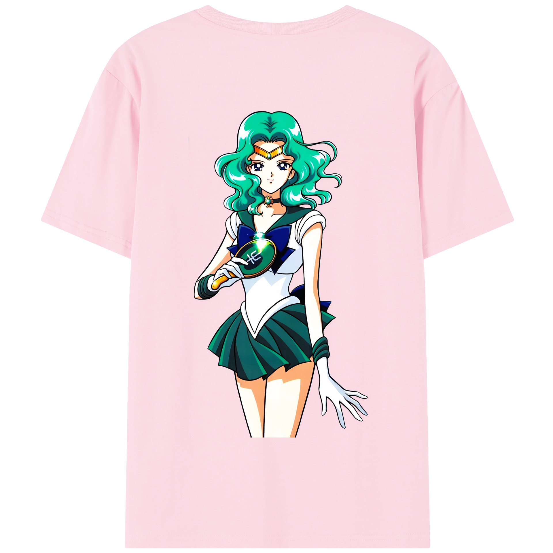 （画像用） 美少女戦士セーラームーン 海王 みちる（かいおう みちる） Sailor Moon Kaiou Michiru 綿100％半袖Tシャツ（背面プリント）