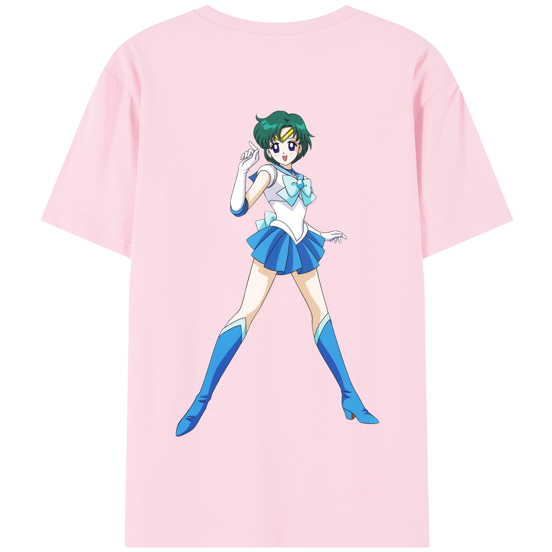 （画像用） 美少女戦士セーラームーン 海王 みちる（かいおう みちる） Sailor Moon Kaiou Michiru 綿100％半袖Tシャツ（背面プリント）