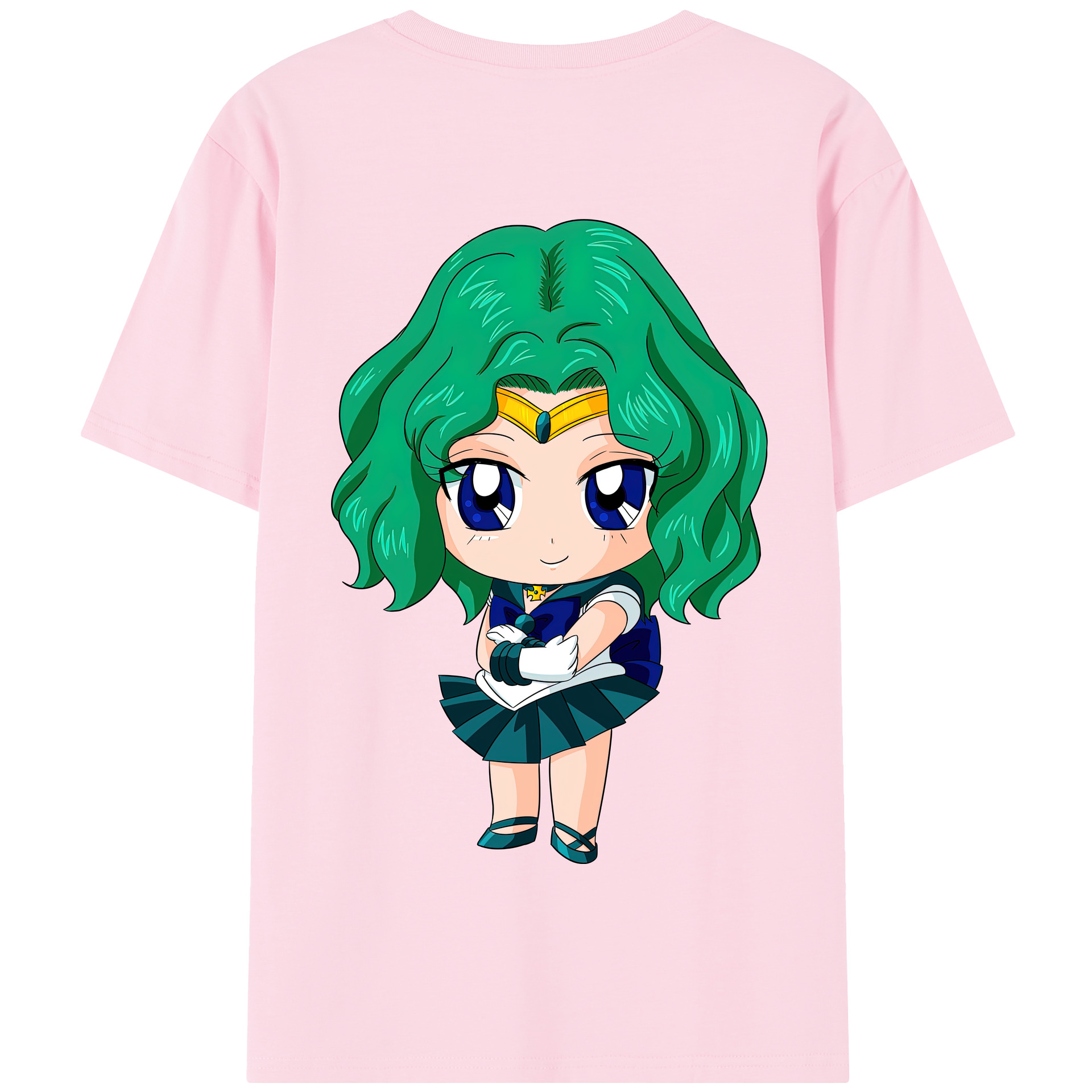 （画像用） 美少女戦士セーラームーン 海王 みちる（かいおう みちる） Sailor Moon Kaiou Michiru 綿100％半袖Tシャツ（背面プリント）
