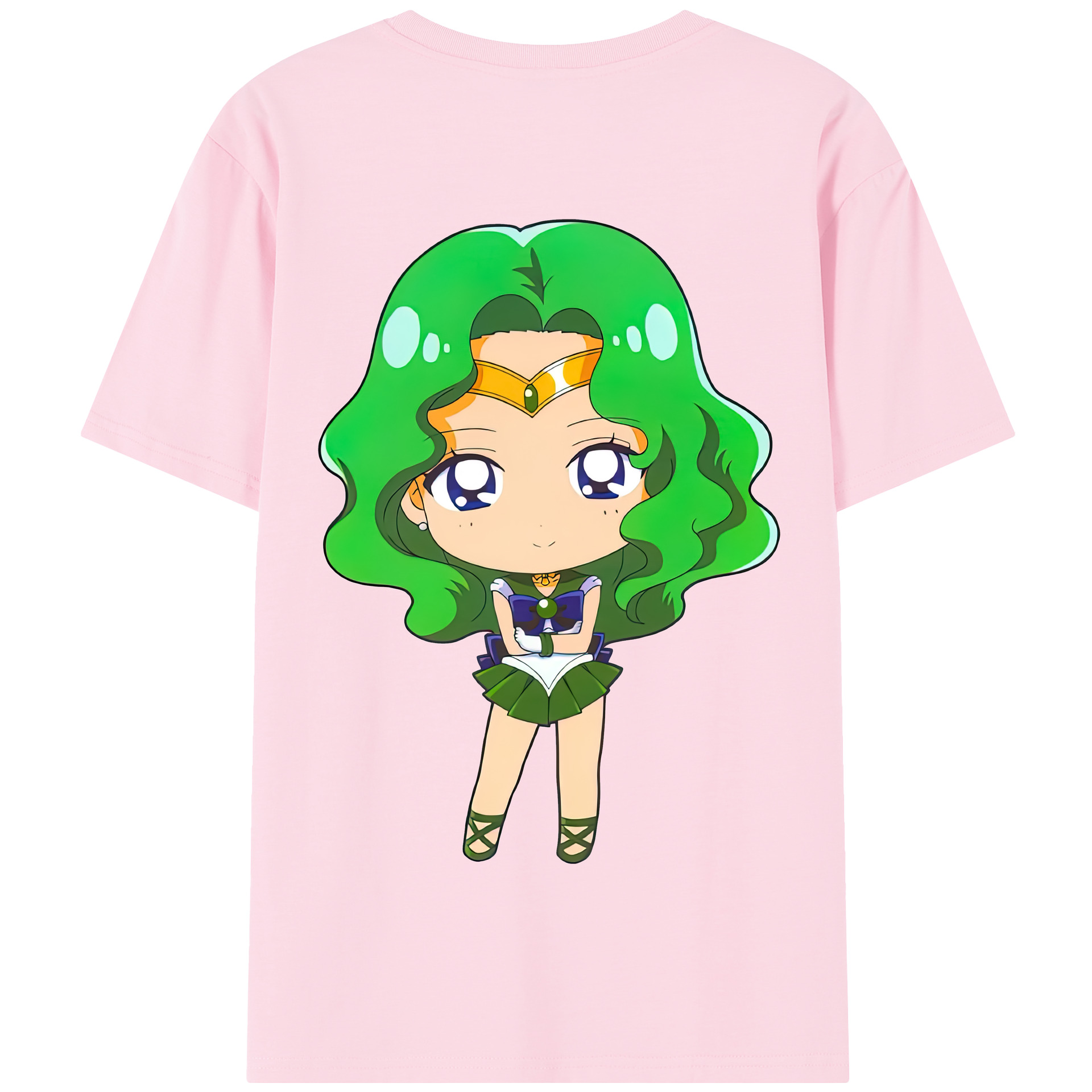 （画像用） 美少女戦士セーラームーン 海王 みちる（かいおう みちる） Sailor Moon Kaiou Michiru 綿100％半袖Tシャツ（背面プリント）