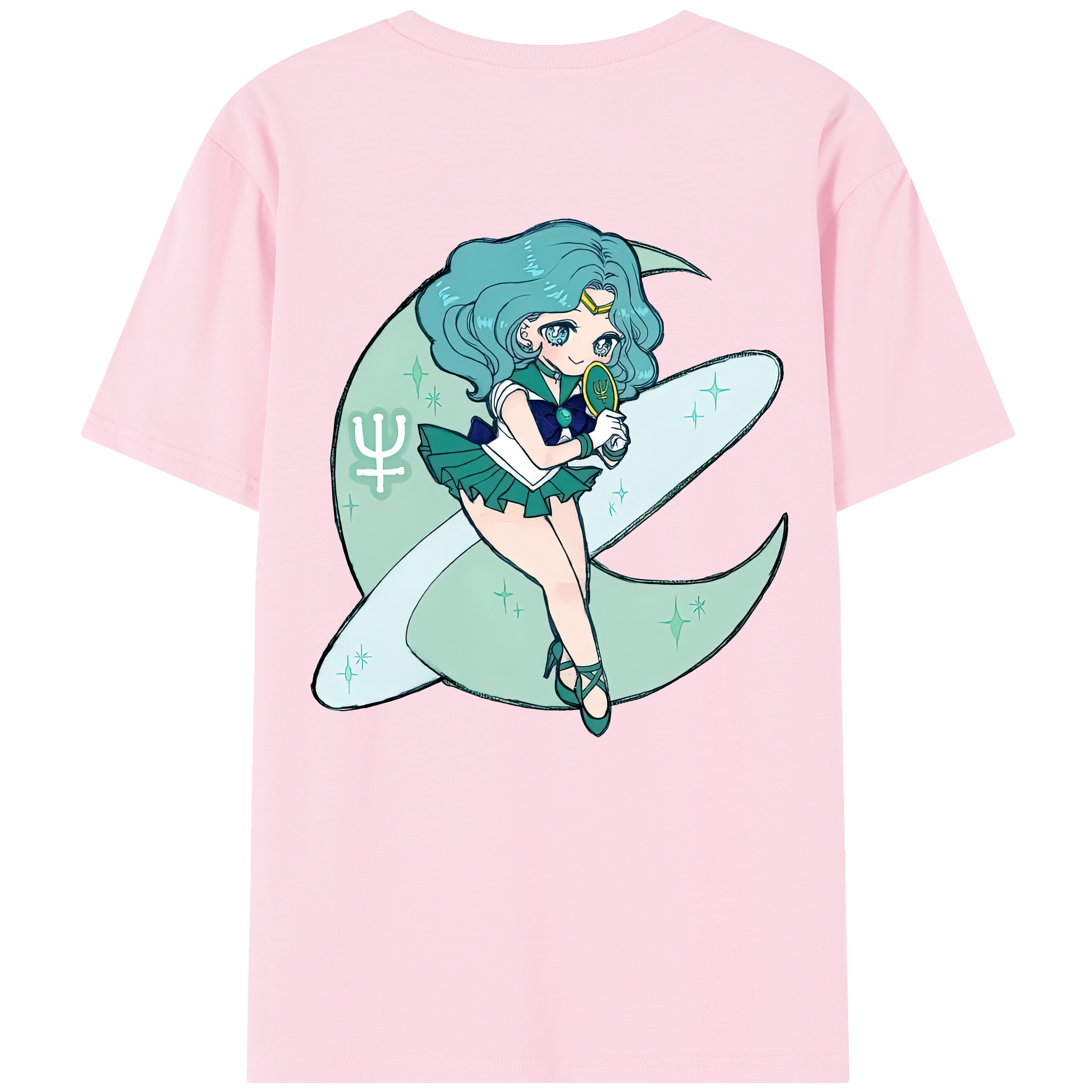 （画像用） 美少女戦士セーラームーン 海王 みちる（かいおう みちる） Sailor Moon Kaiou Michiru 綿100％半袖Tシャツ（背面プリント）