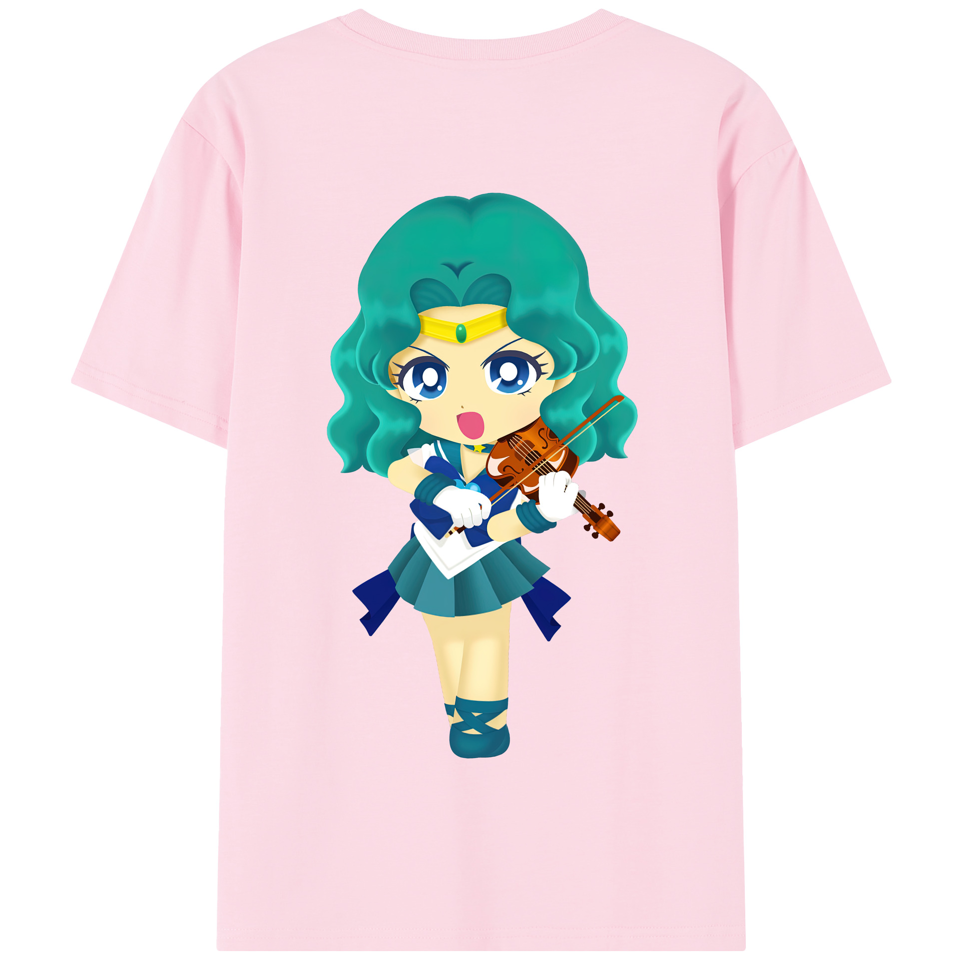 （画像用） 美少女戦士セーラームーン 海王 みちる（かいおう みちる） Sailor Moon Kaiou Michiru 綿100％半袖Tシャツ（背面プリント）