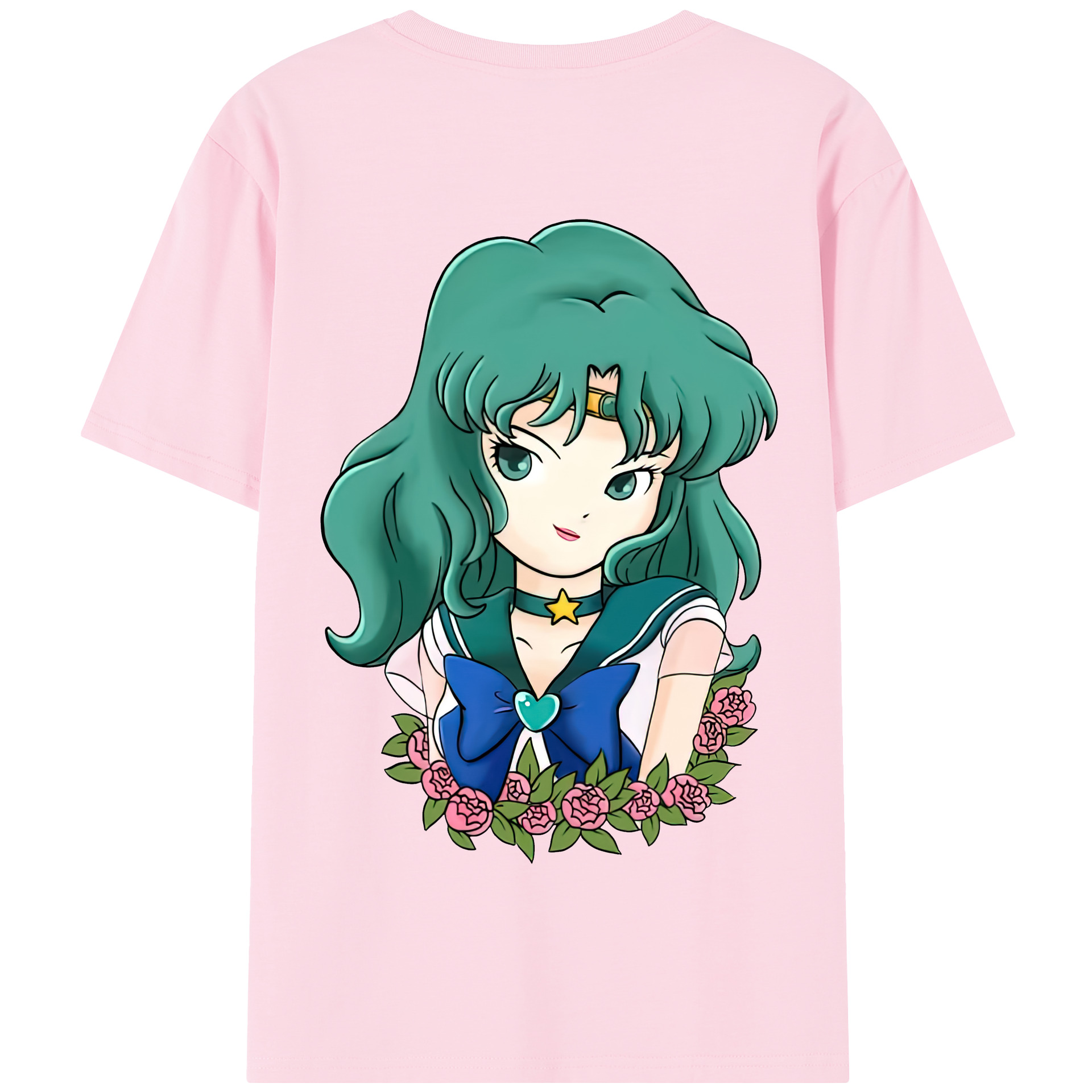 （画像用） 美少女戦士セーラームーン 海王 みちる（かいおう みちる） Sailor Moon Kaiou Michiru 綿100％半袖Tシャツ（背面プリント）