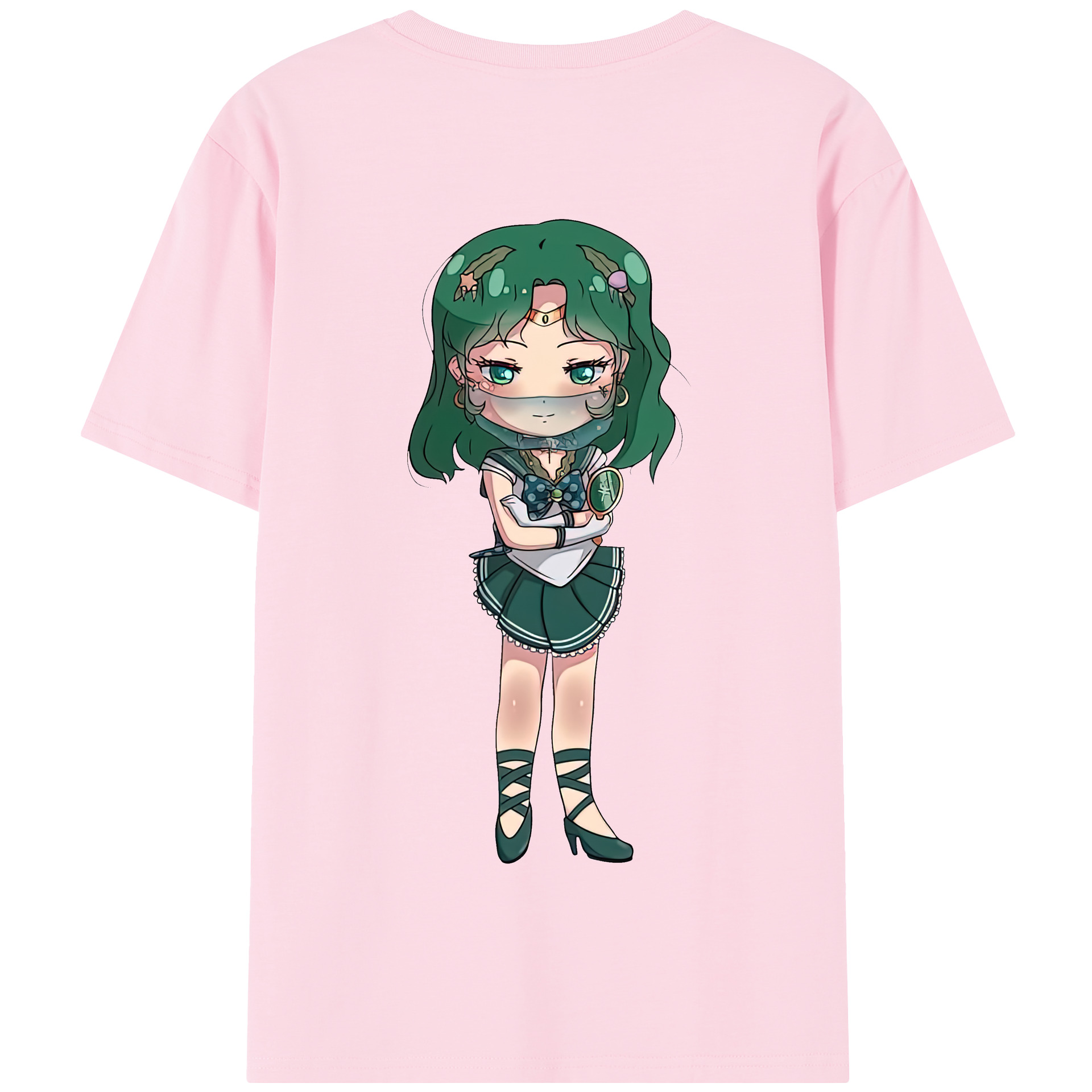 （画像用） 美少女戦士セーラームーン 海王 みちる（かいおう みちる） Sailor Moon Kaiou Michiru 綿100％半袖Tシャツ（背面プリント）