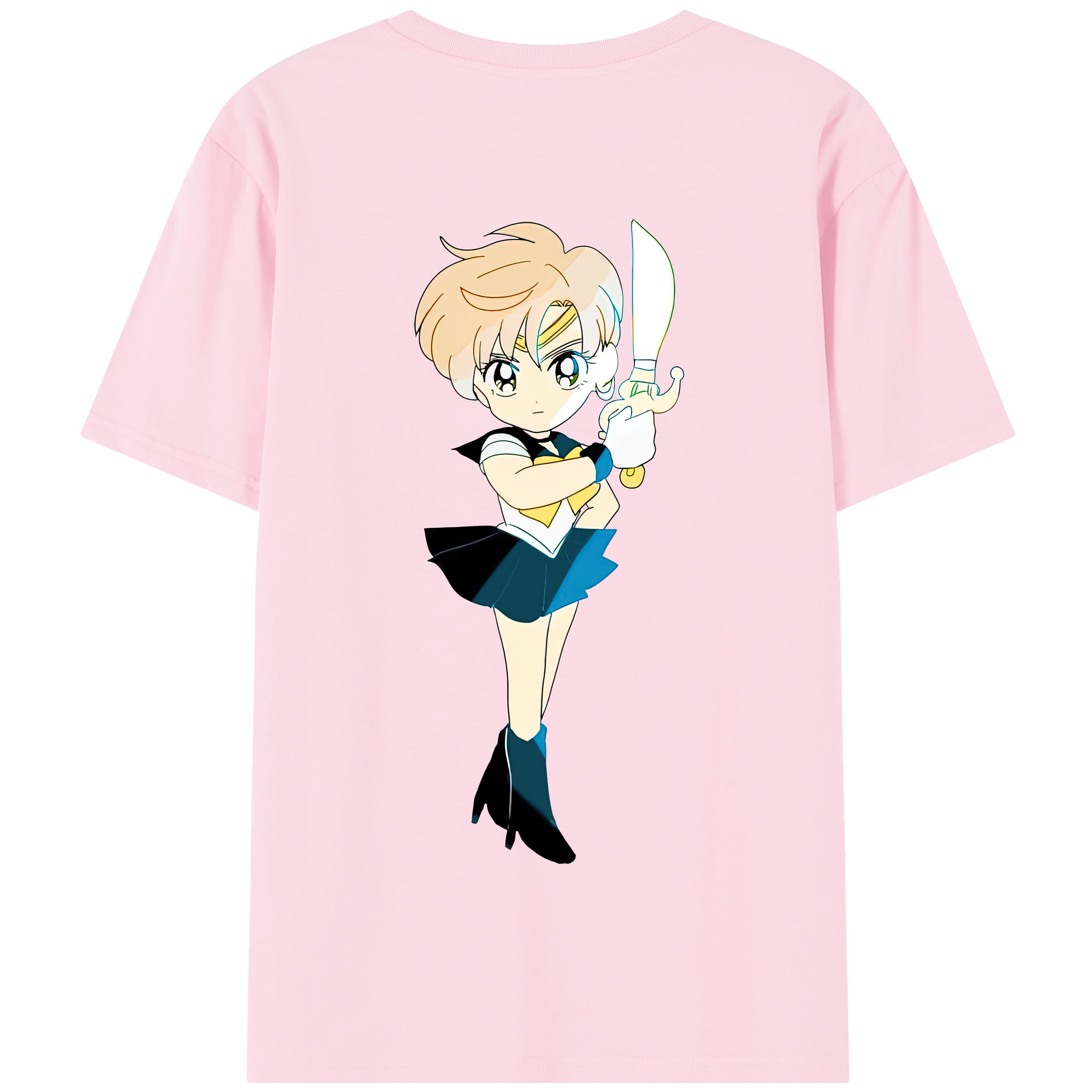 （画像用） 美少女戦士セーラームーン 天王はるか Sailor Moon Tenoh Haruka 綿100％半袖Tシャツ（背面プリント）