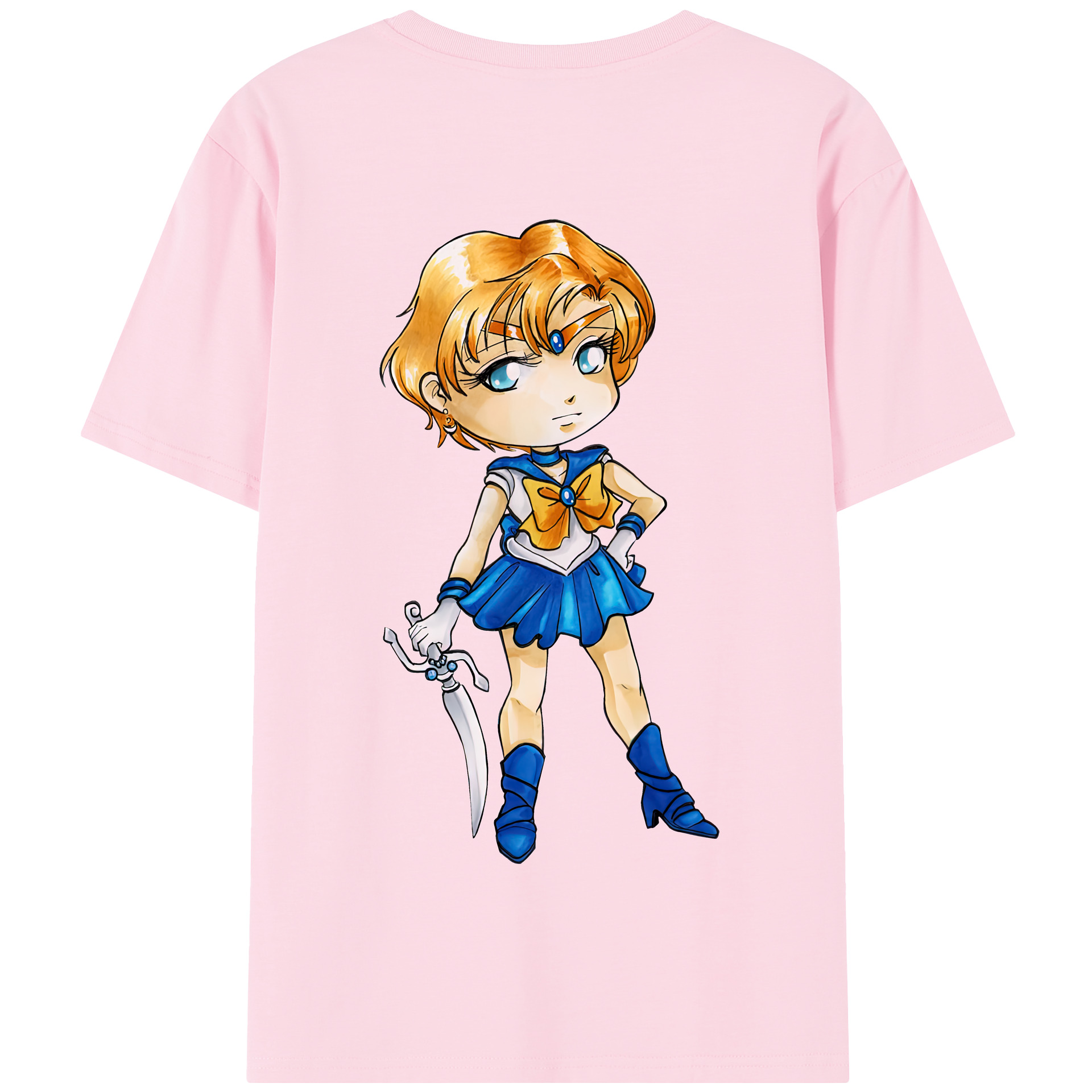 （画像用） 美少女戦士セーラームーン 天王はるか Sailor Moon Tenoh Haruka 綿100％半袖Tシャツ（背面プリント）