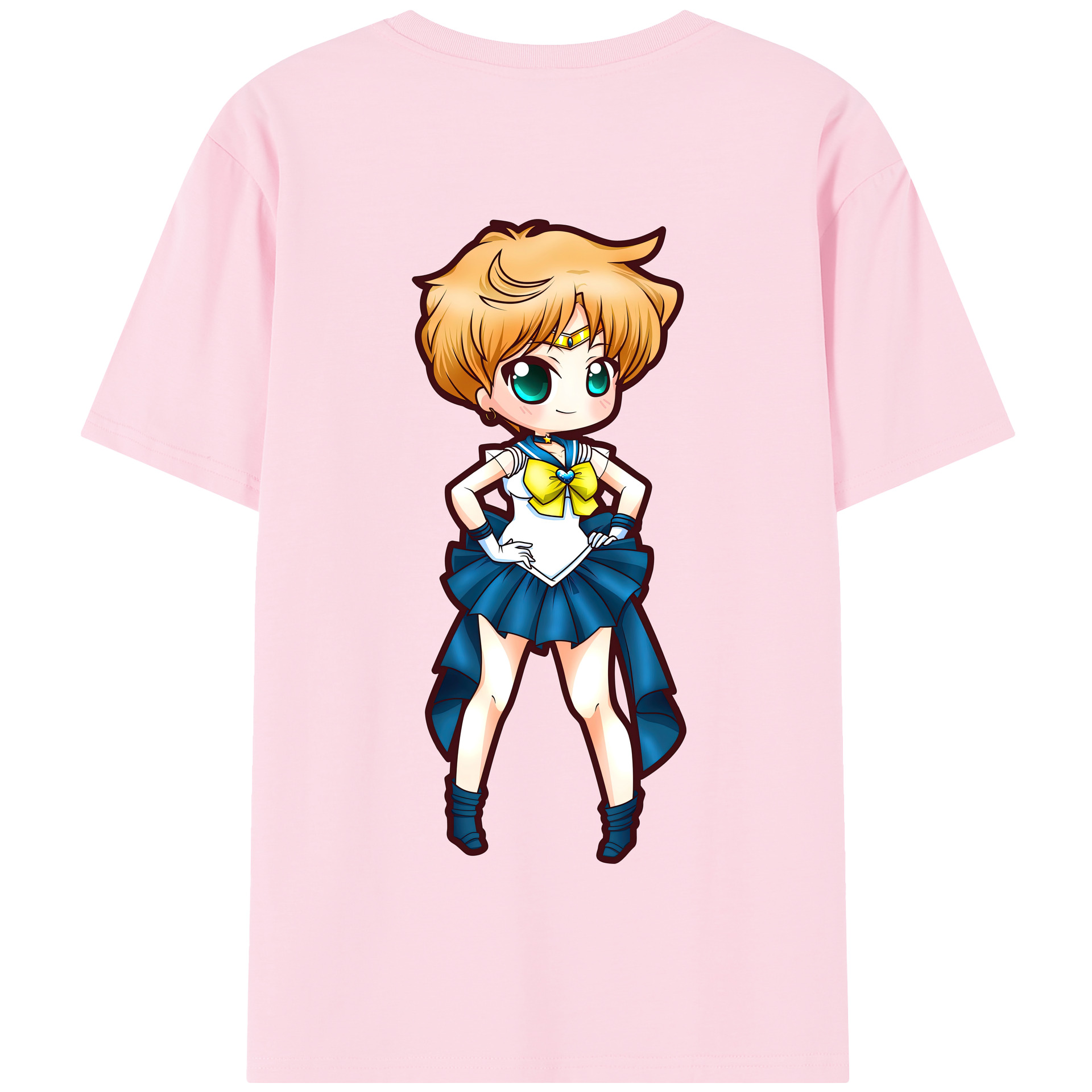 （画像用） 美少女戦士セーラームーン 天王はるか Sailor Moon Tenoh Haruka 綿100％半袖Tシャツ（背面プリント）
