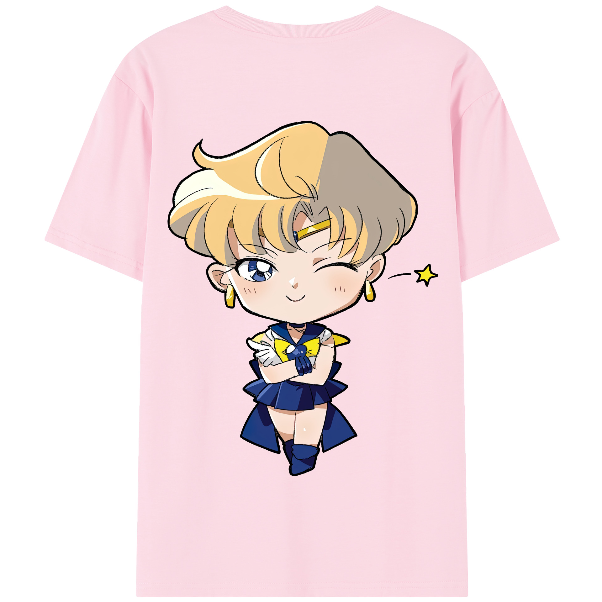 （画像用） 美少女戦士セーラームーン 天王はるか Sailor Moon Tenoh Haruka 綿100％半袖Tシャツ（背面プリント）