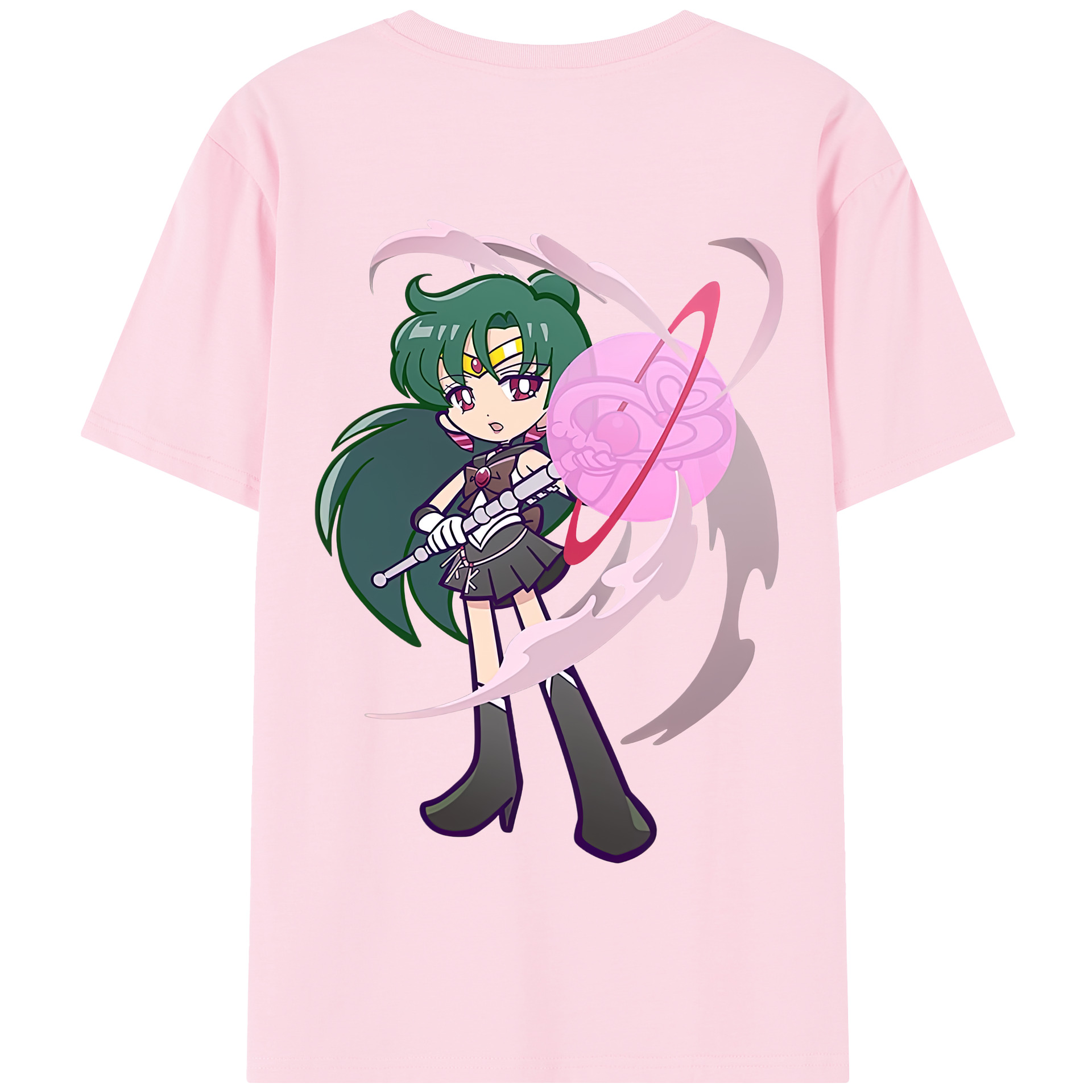 （画像用） 美少女戦士セーラームーン 冥王せつな Sailor Moon Meiou Setsuna 綿100％半袖Tシャツ（背面プリント）