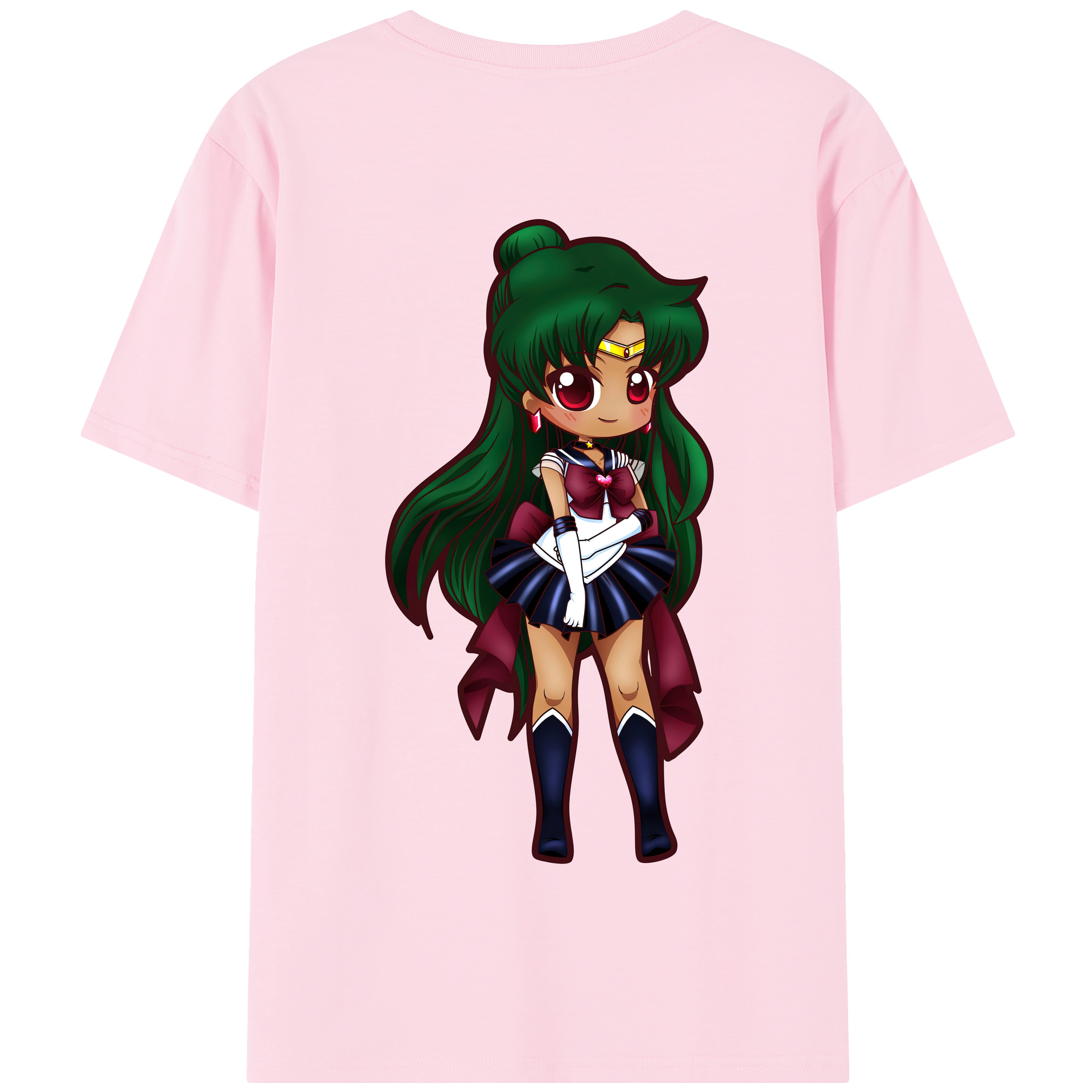 （画像用） 美少女戦士セーラームーン 冥王せつな Sailor Moon Meiou Setsuna 綿100％半袖Tシャツ（背面プリント）