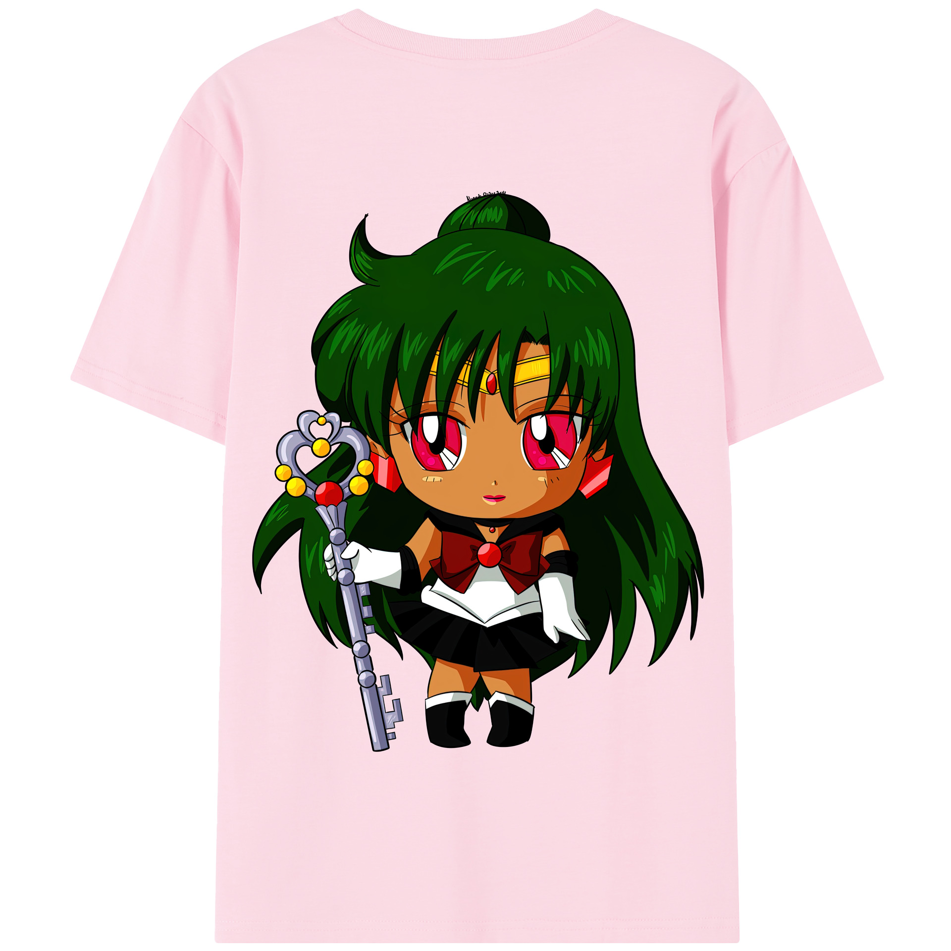 （画像用） 美少女戦士セーラームーン 冥王せつな Sailor Moon Meiou Setsuna 綿100％半袖Tシャツ（背面プリント）
