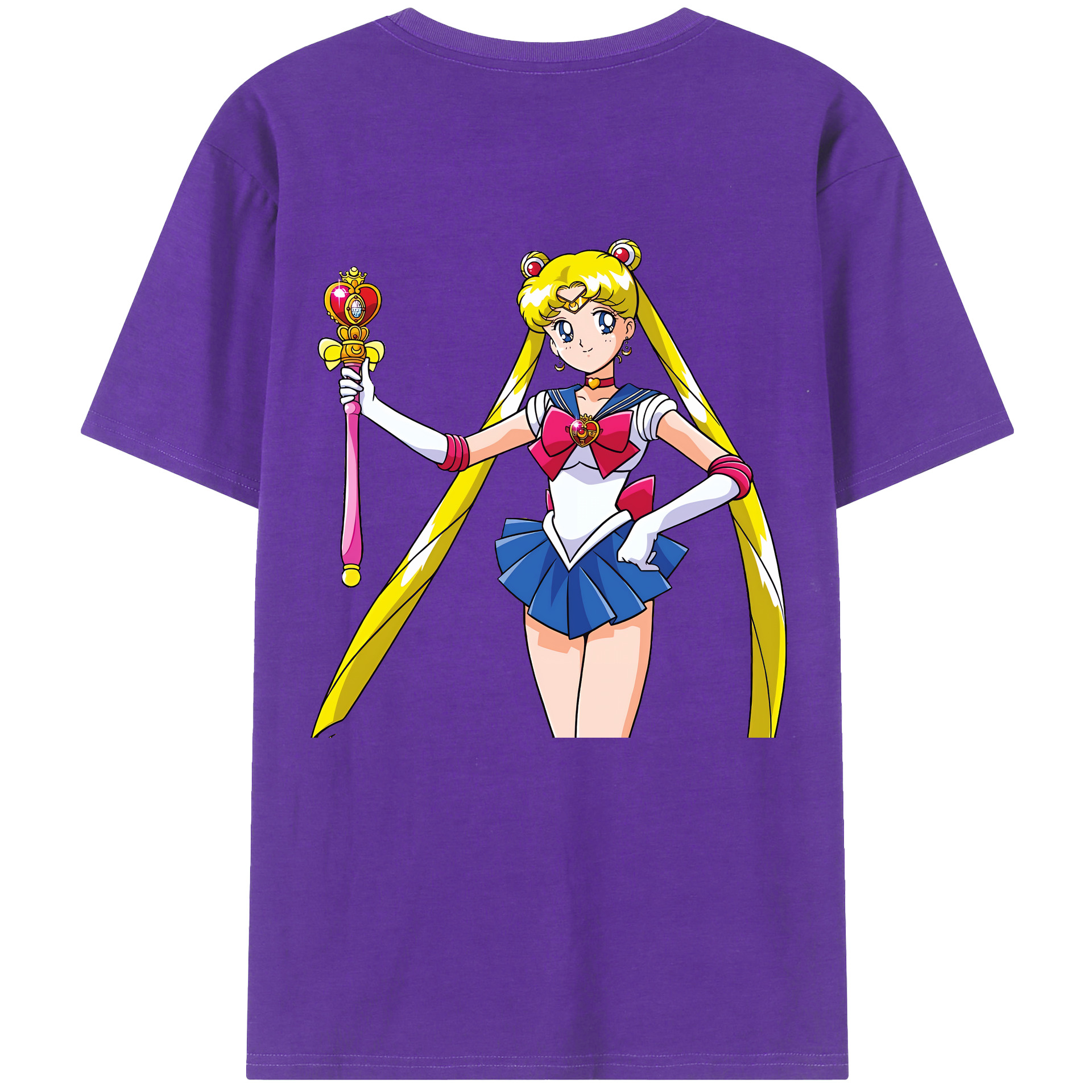 （画像用） 美少女戦士セーラームーン 月野 うさぎ つきの うさぎ Sailor Moon Tsukino Usagi 綿100％半袖Tシャツ（背面プリント）