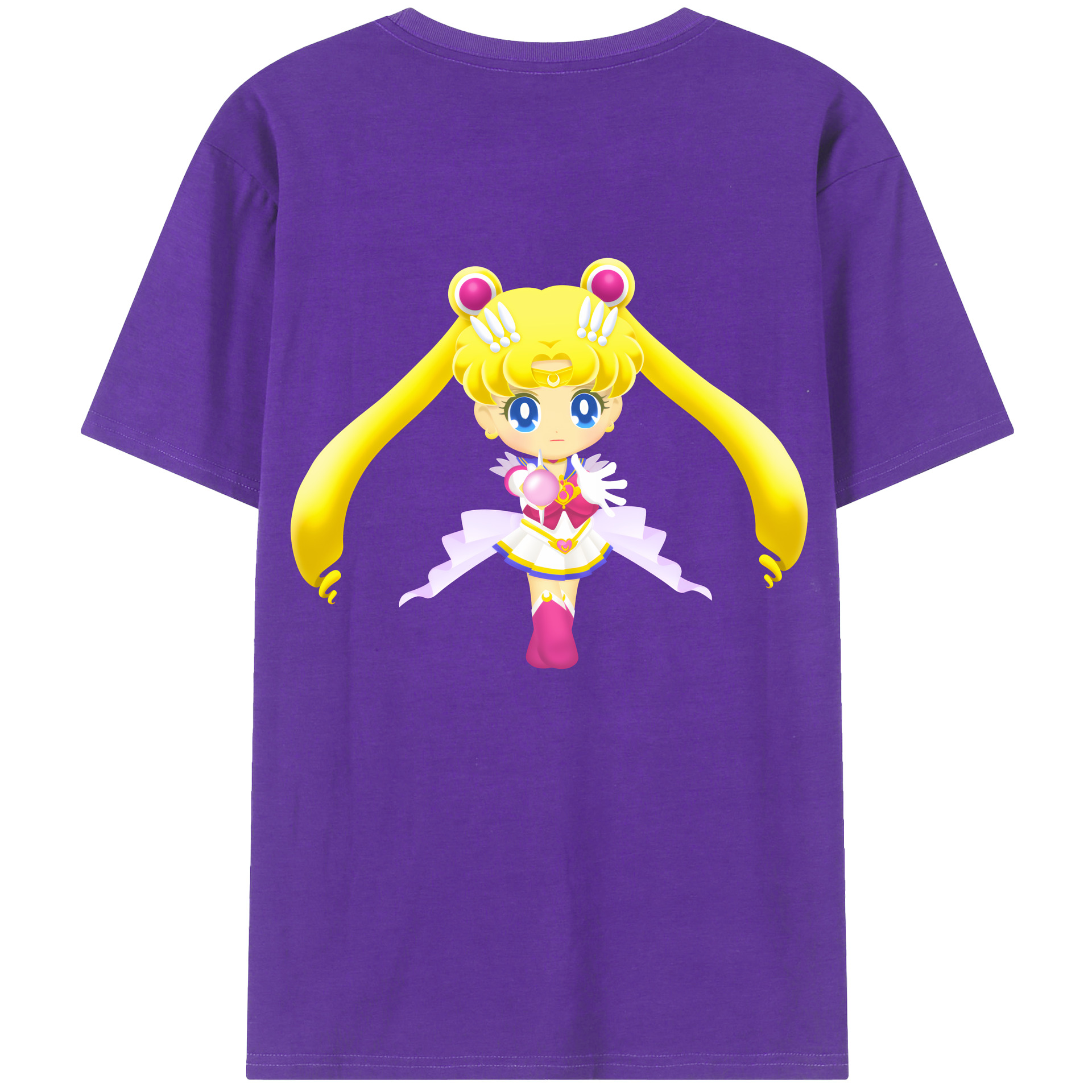 （画像用） 美少女戦士セーラームーン 月野 うさぎ つきの うさぎ Sailor Moon Tsukino Usagi 綿100％半袖Tシャツ（背面プリント）