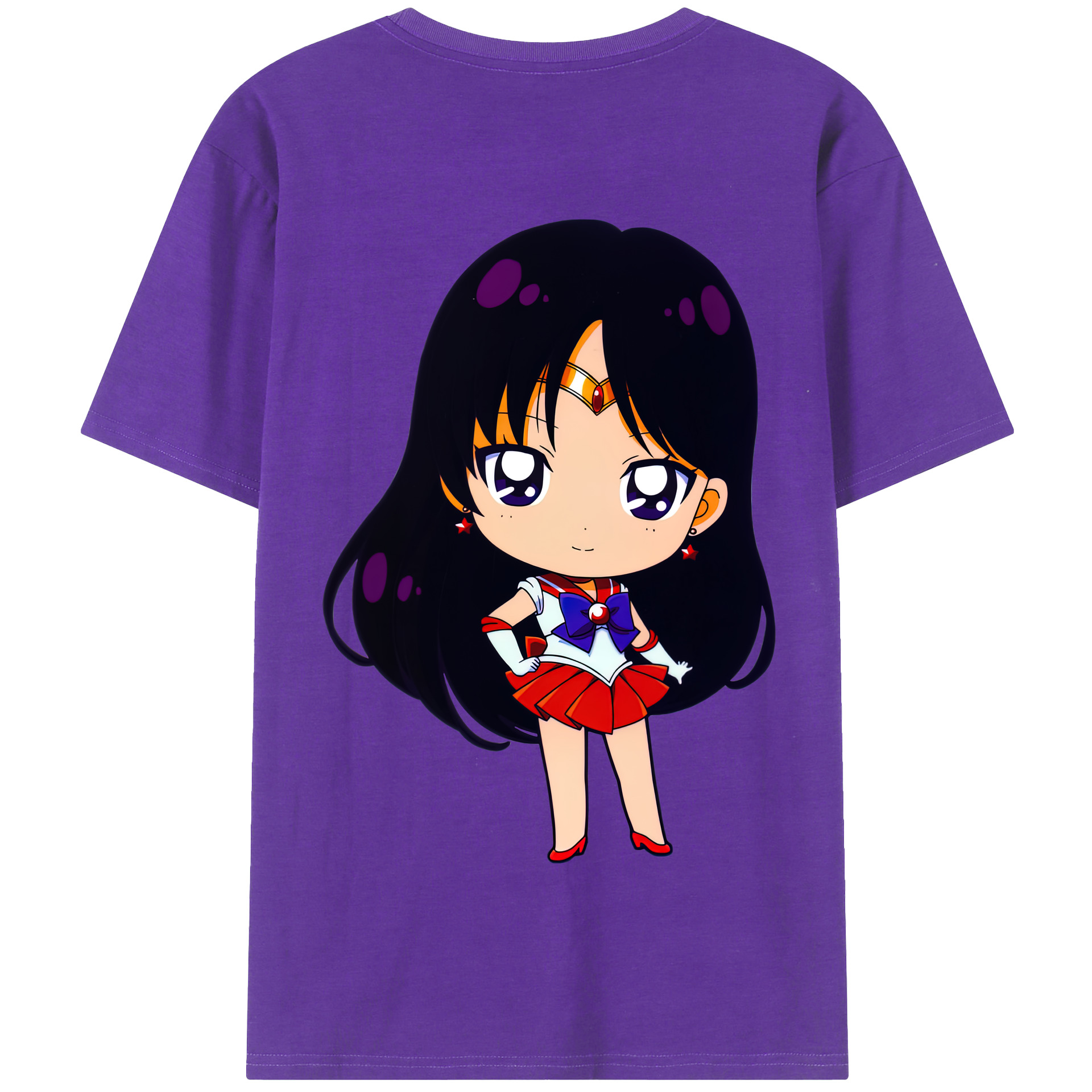 （画像用） 美少女戦士セーラームーン 火野レイ ひの レイ Sailor Moon Hino Rei （セーラーマーズ,Sailor Mars） 綿100％半袖Tシャツ（背面プリント）