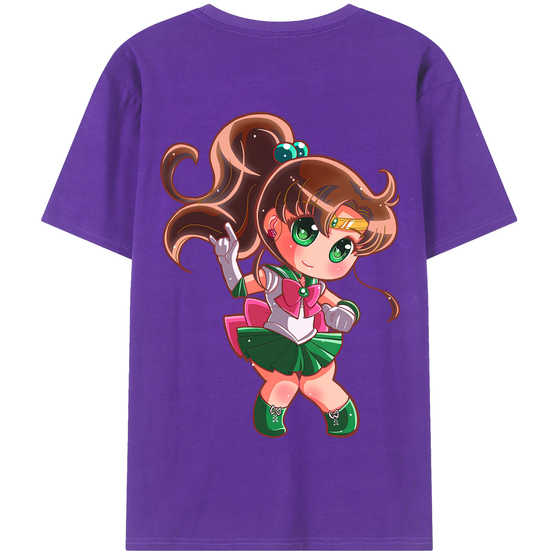 （画像用） 美少女戦士セーラームーン 木野 まこと きの まこと Sailor Moon Kino Makoto （セーラージュピター；Sailor Jupiter） 綿100％半袖Tシャツ（背面プリント）