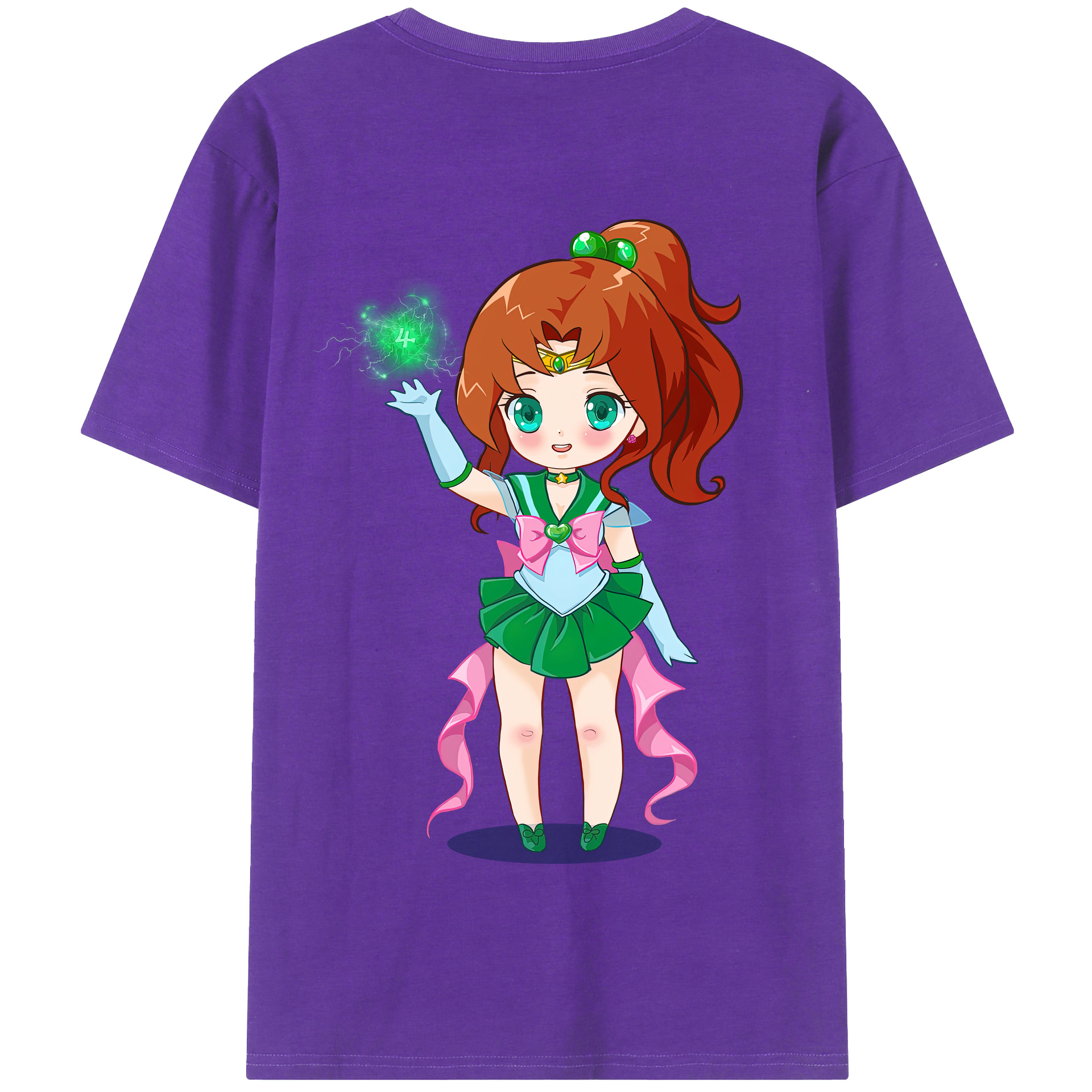 （画像用） 美少女戦士セーラームーン 木野 まこと きの まこと Sailor Moon Kino Makoto （セーラージュピター；Sailor Jupiter） 綿100％半袖Tシャツ（背面プリント）