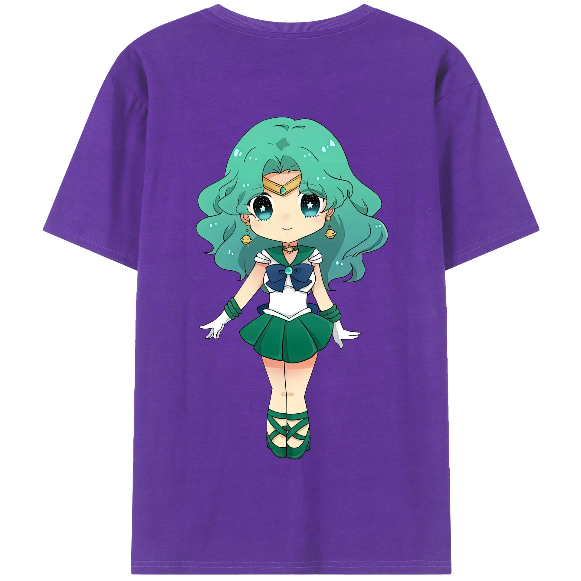 （画像用） 美少女戦士セーラームーン 海王 みちる（かいおう みちる） Sailor Moon Kaiou Michiru 綿100％半袖Tシャツ（背面プリント）