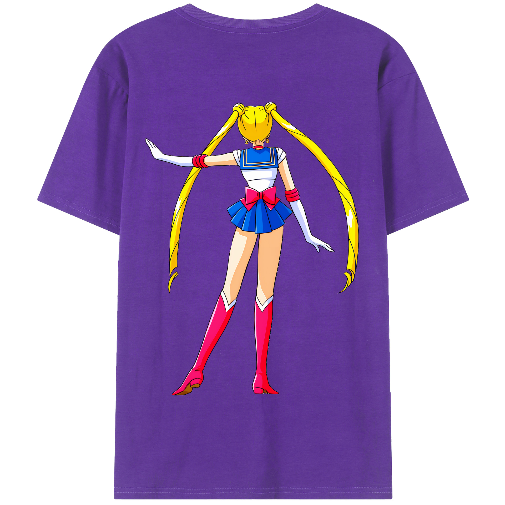 （画像用） 美少女戦士セーラームーン 月野 うさぎ つきの うさぎ Sailor Moon Tsukino Usagi 綿100％半袖Tシャツ（背面プリント）