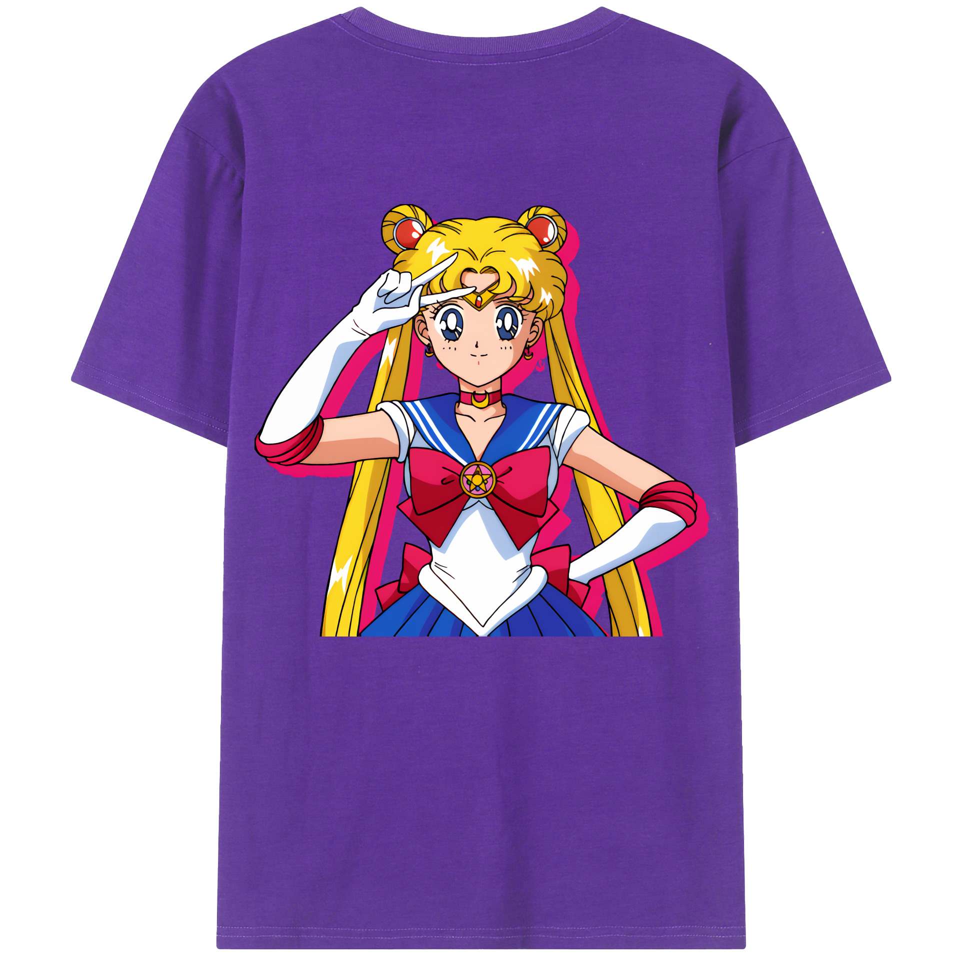 （画像用） 美少女戦士セーラームーン 月野 うさぎ つきの うさぎ Sailor Moon Tsukino Usagi 綿100％半袖Tシャツ（背面プリント）