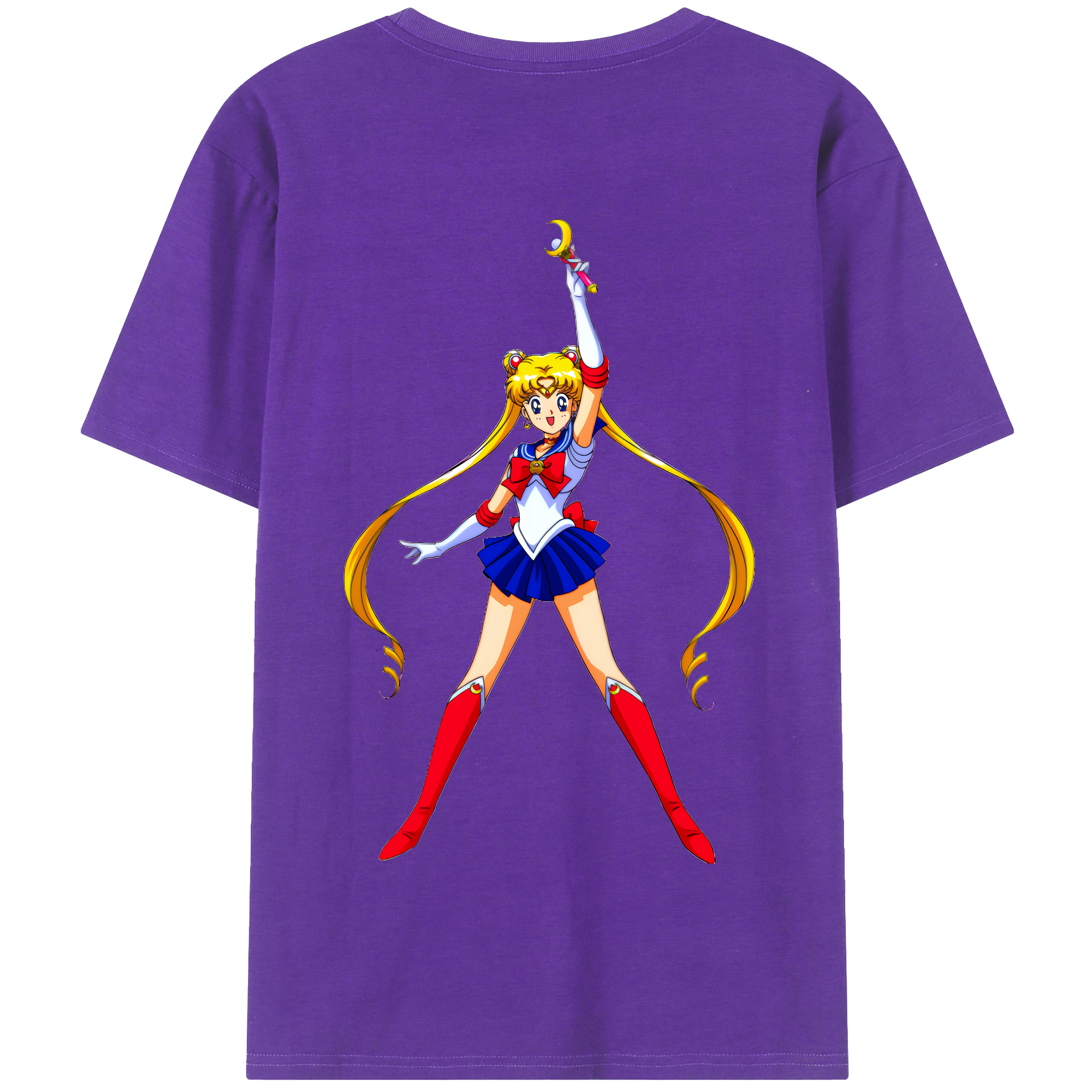 （画像用） 美少女戦士セーラームーン 月野 うさぎ つきの うさぎ Sailor Moon Tsukino Usagi 綿100％半袖Tシャツ（背面プリント）