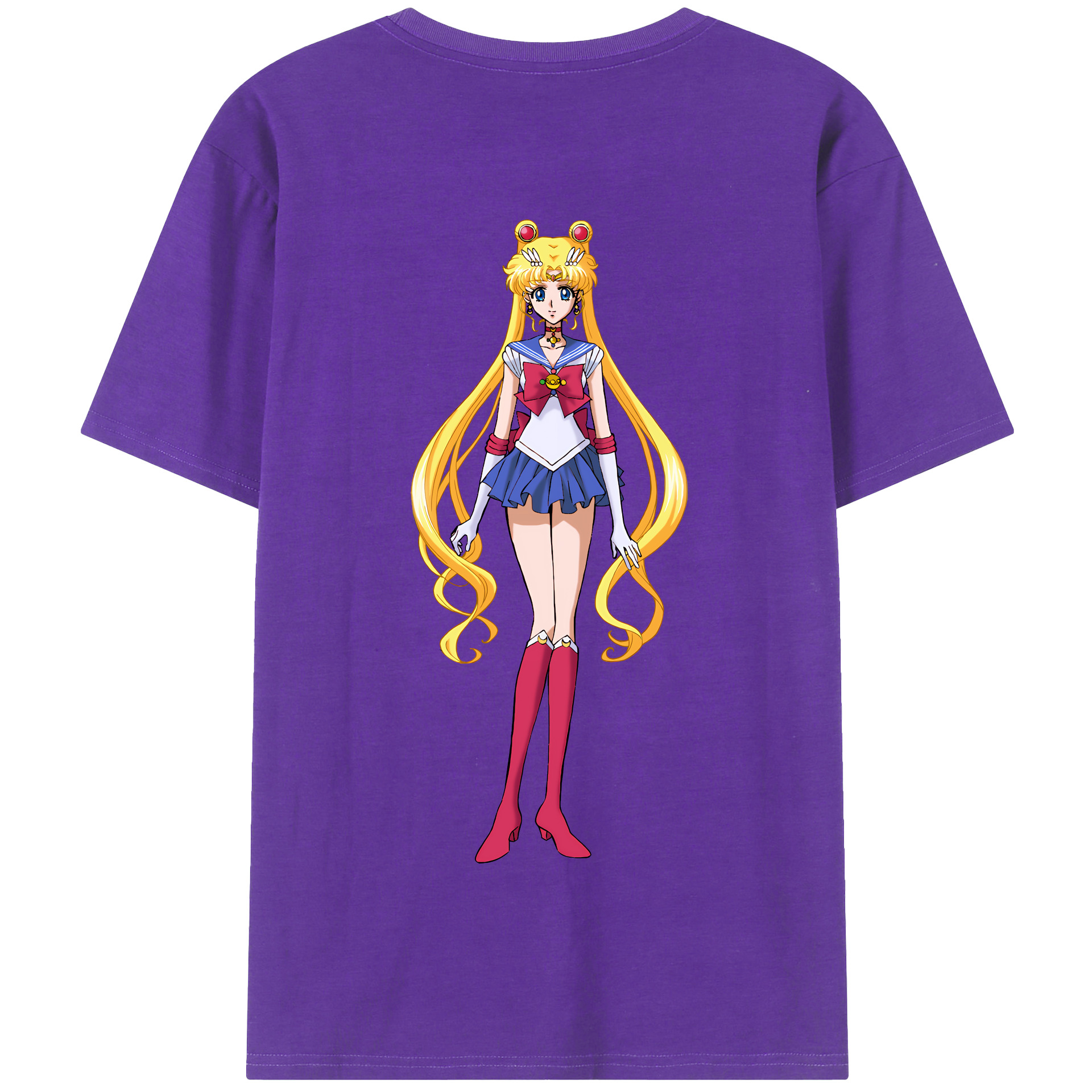 （画像用） 美少女戦士セーラームーン 月野 うさぎ つきの うさぎ Sailor Moon Tsukino Usagi 綿100％半袖Tシャツ（背面プリント）
