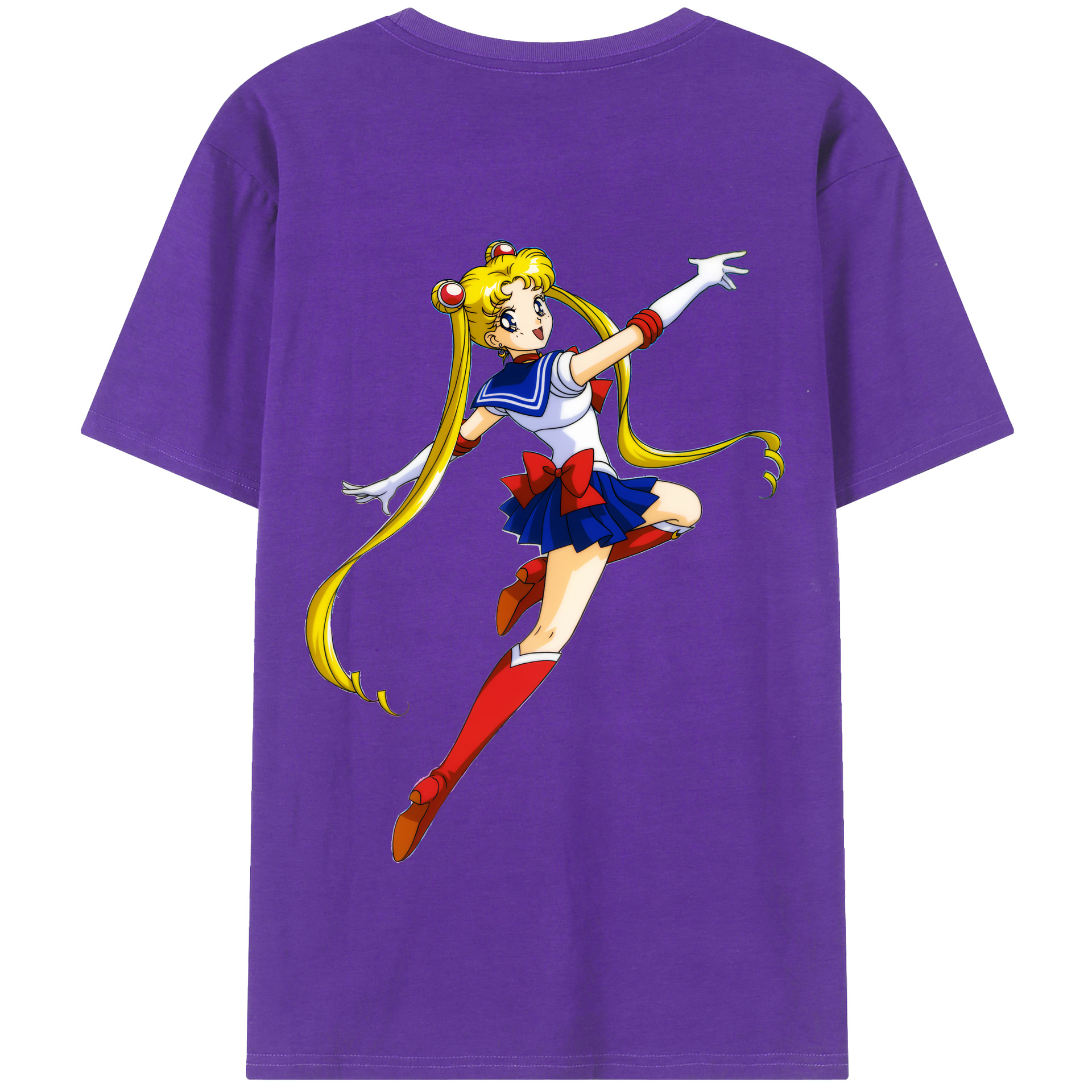 （画像用） 美少女戦士セーラームーン 月野 うさぎ つきの うさぎ Sailor Moon Tsukino Usagi 綿100％半袖Tシャツ（背面プリント）