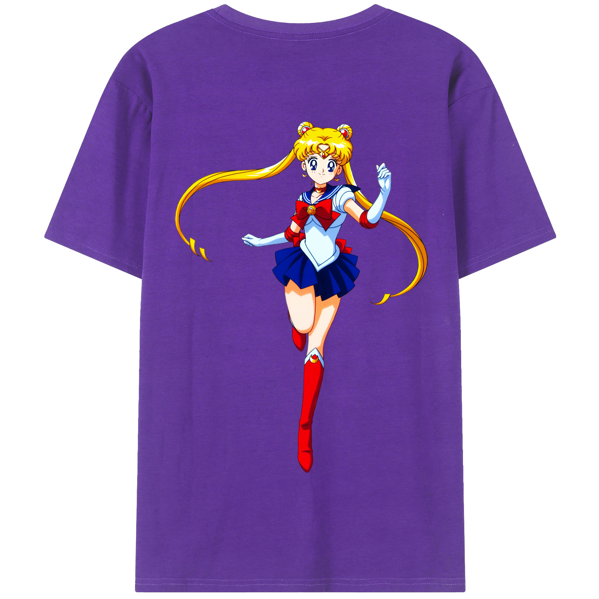 （画像用） 美少女戦士セーラームーン 月野 うさぎ つきの うさぎ Sailor Moon Tsukino Usagi 綿100％半袖Tシャツ（背面プリント）