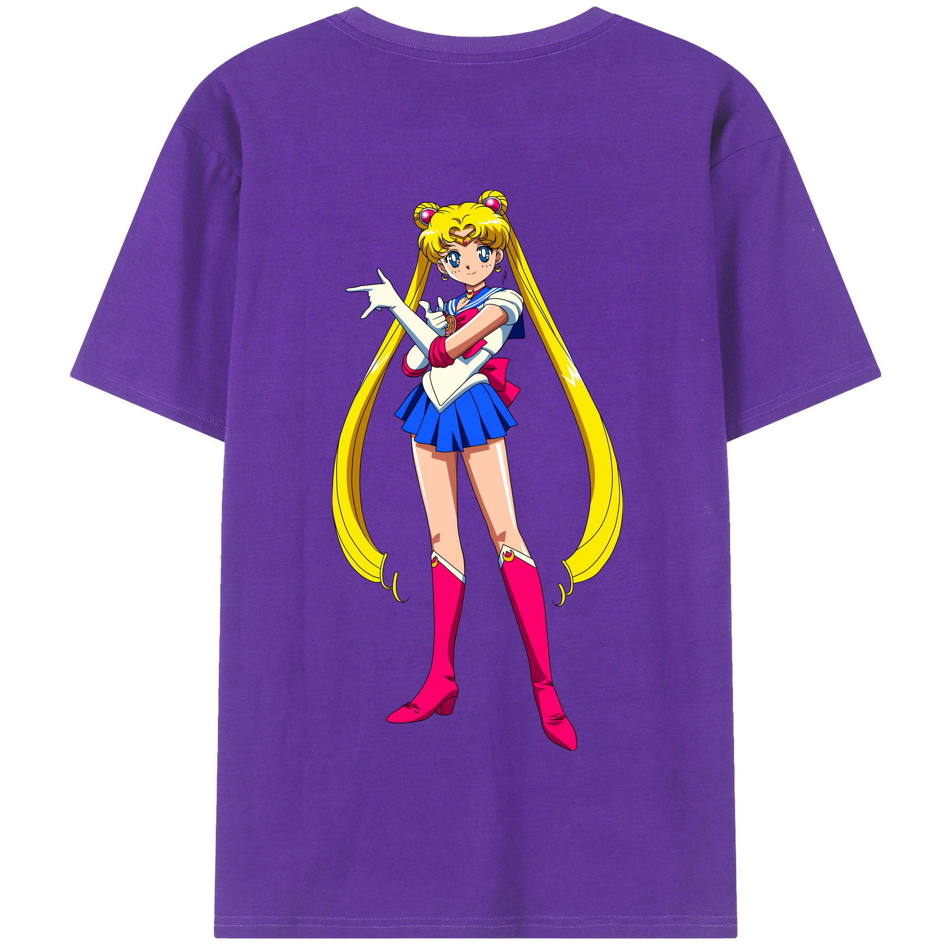 （画像用） 美少女戦士セーラームーン 月野 うさぎ つきの うさぎ Sailor Moon Tsukino Usagi 綿100％半袖Tシャツ（背面プリント）
