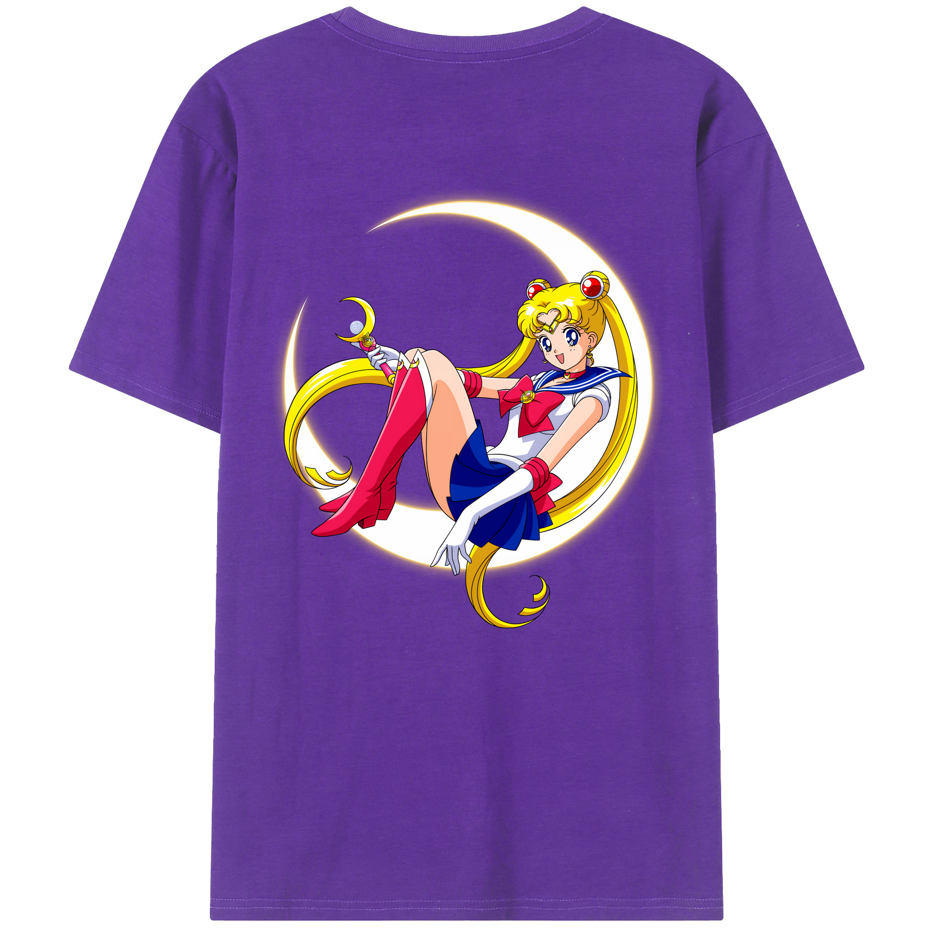 （画像用） 美少女戦士セーラームーン 月野 うさぎ つきの うさぎ Sailor Moon Tsukino Usagi 綿100％半袖Tシャツ（背面プリント）
